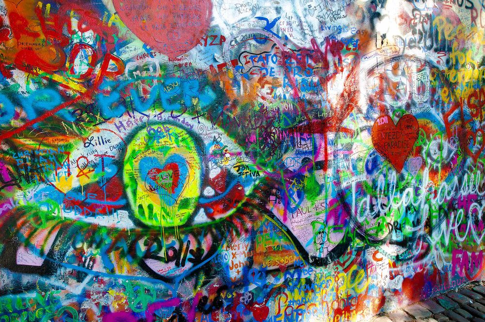 Kunsthaus Tacheles eye and heart Graffiti  on a wall  Art House Tacheles  now  gone