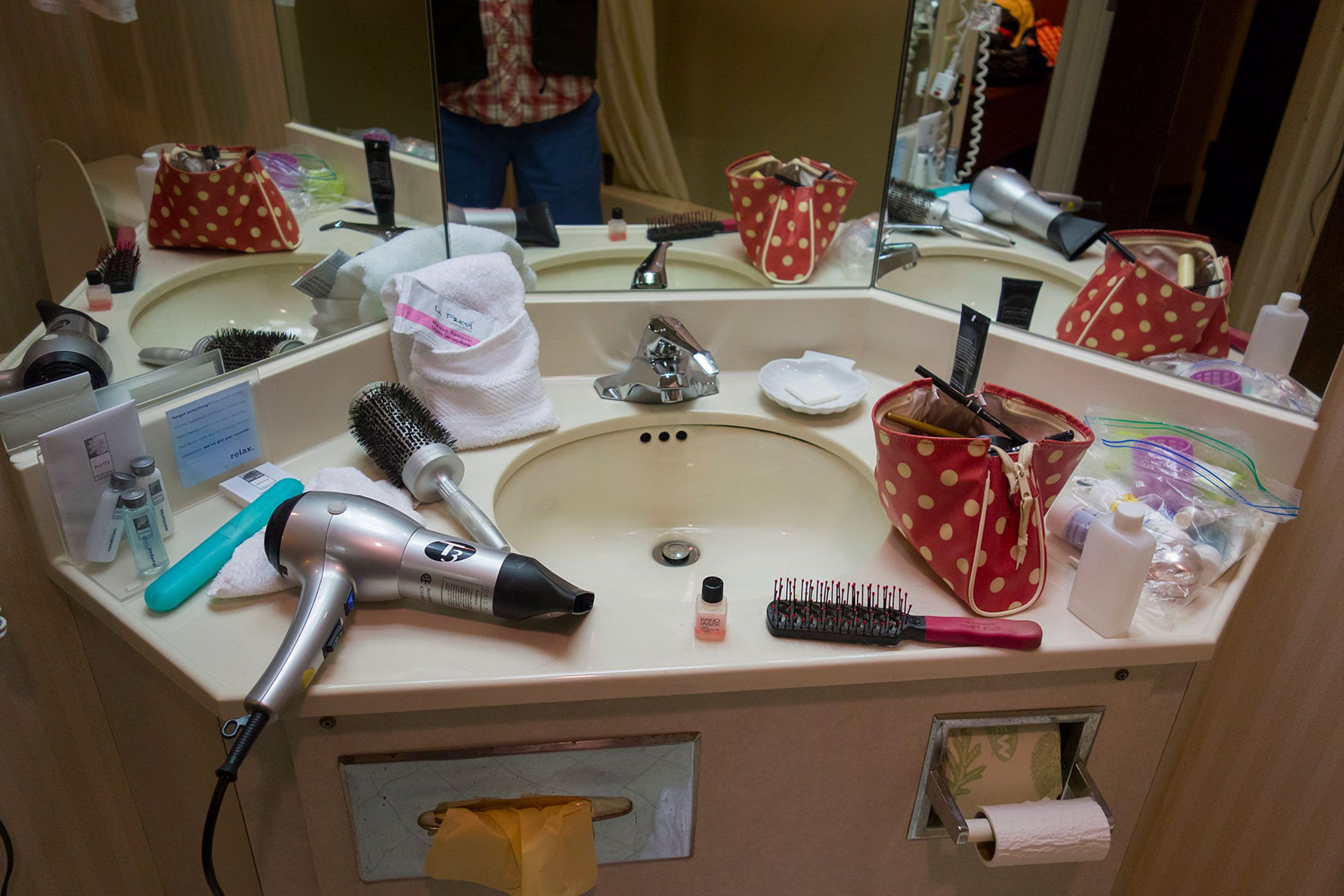 Traveling with my wife bathroom sink takeover