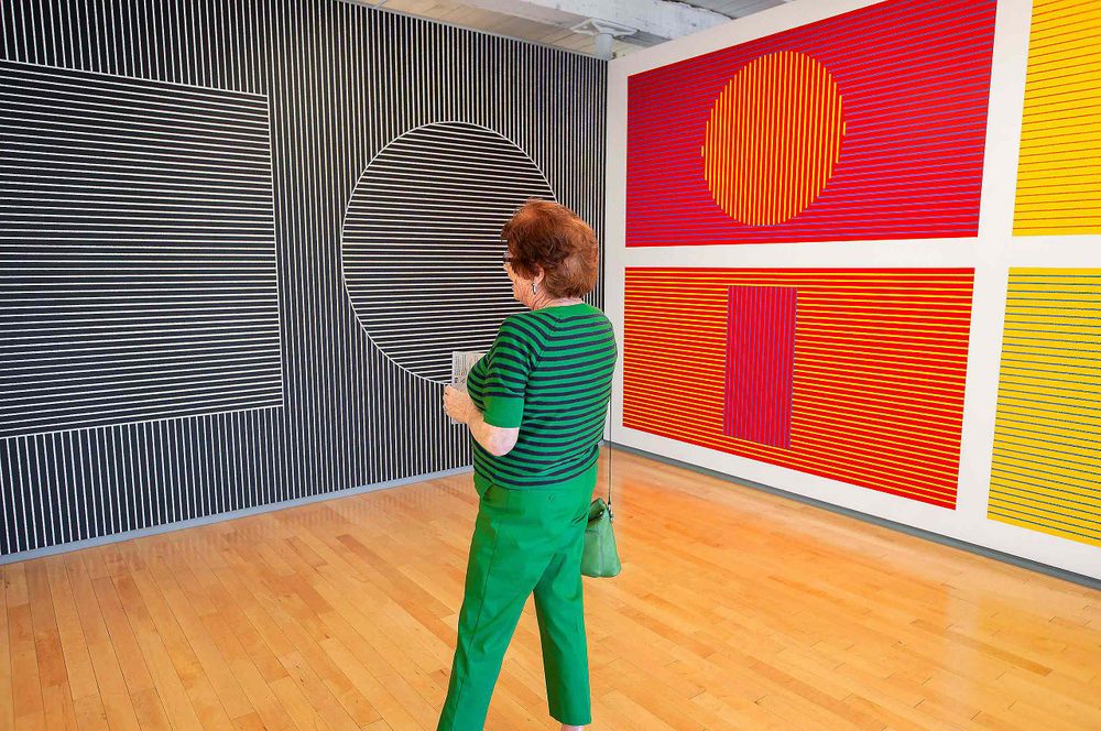 Sol Lewitt  fan dressed to match