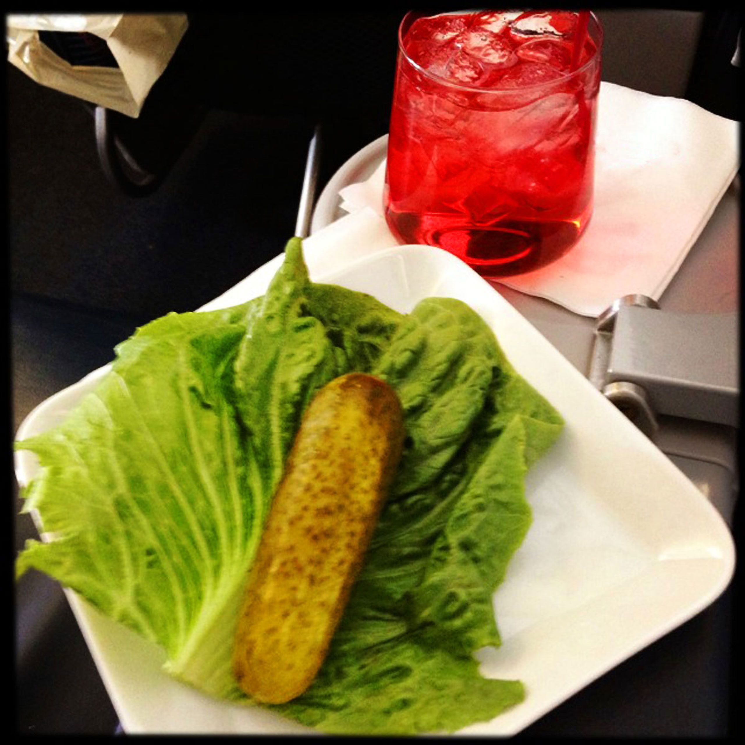 Pickle and red drink delta airlines 