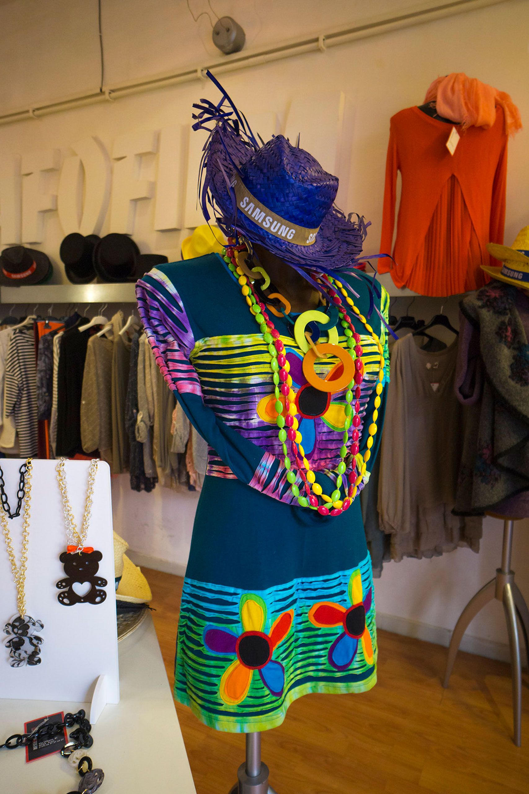 Dress in window of store in Rome 