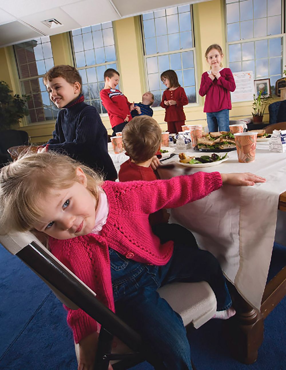 Kids at snack time Photoshoot of kids gone wrong yielding this image