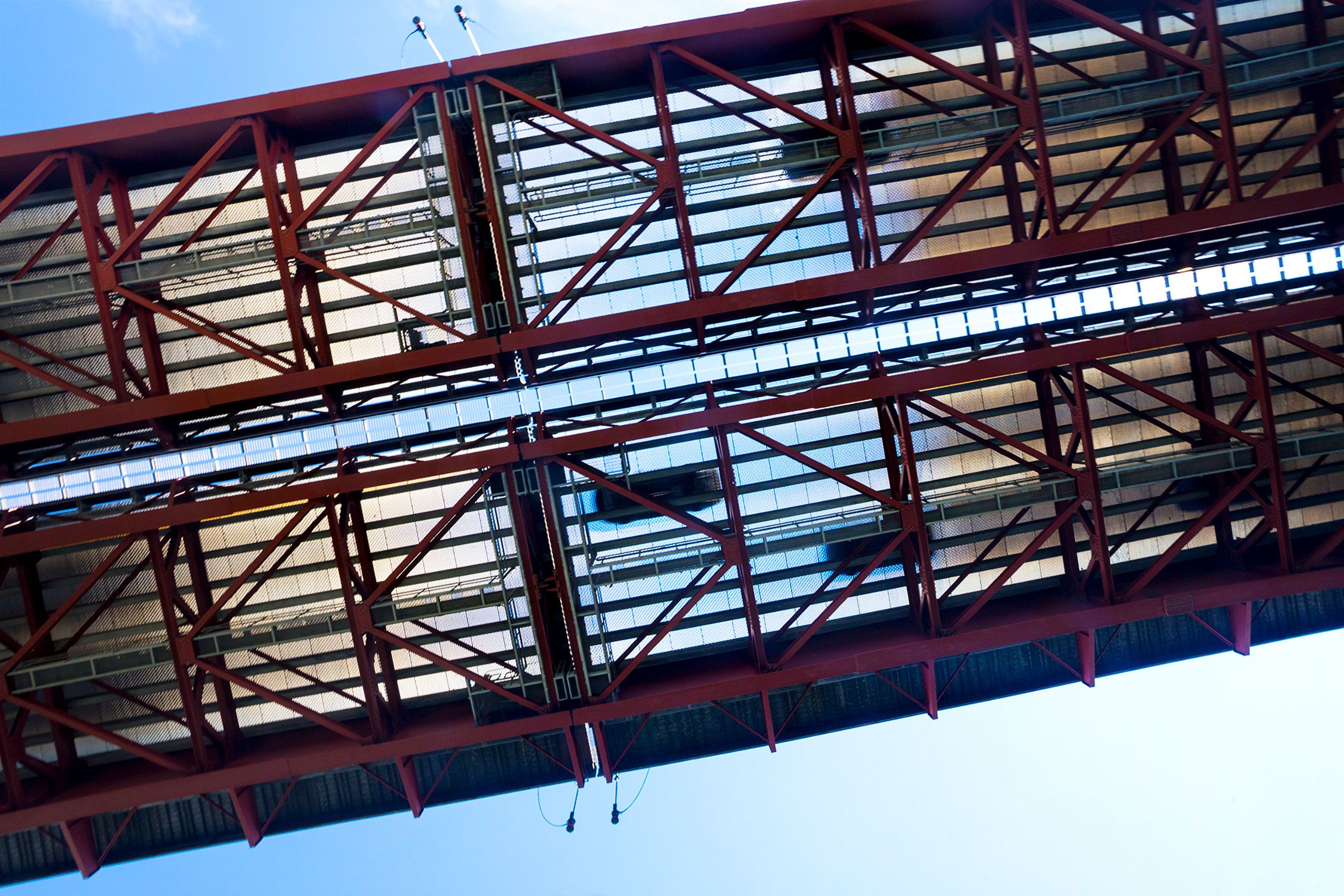 Casco bay bridge from underneath Portland Maine