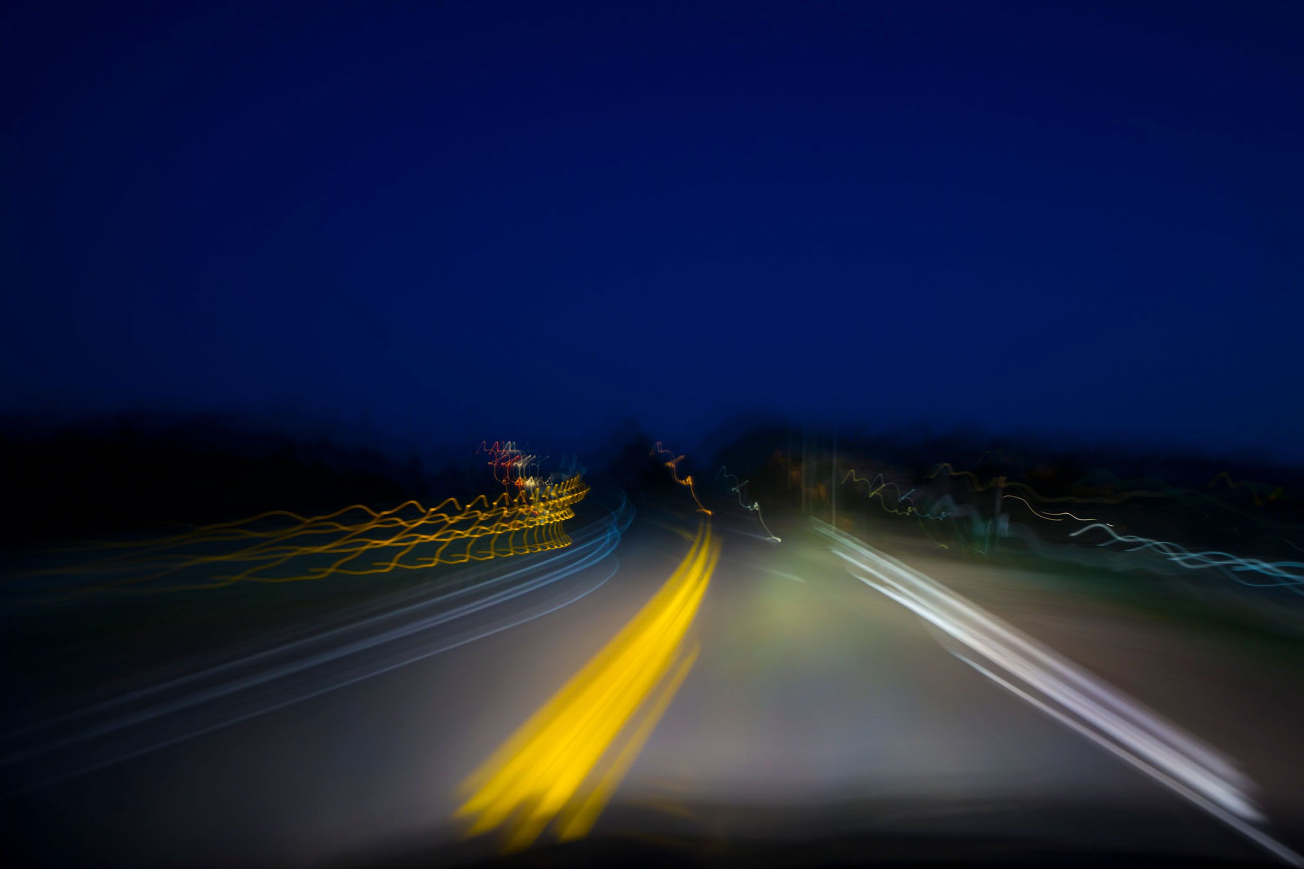 causeway at night Magdalen Islands Îles de la Madeleine Quebec Canada  Harve Aubert