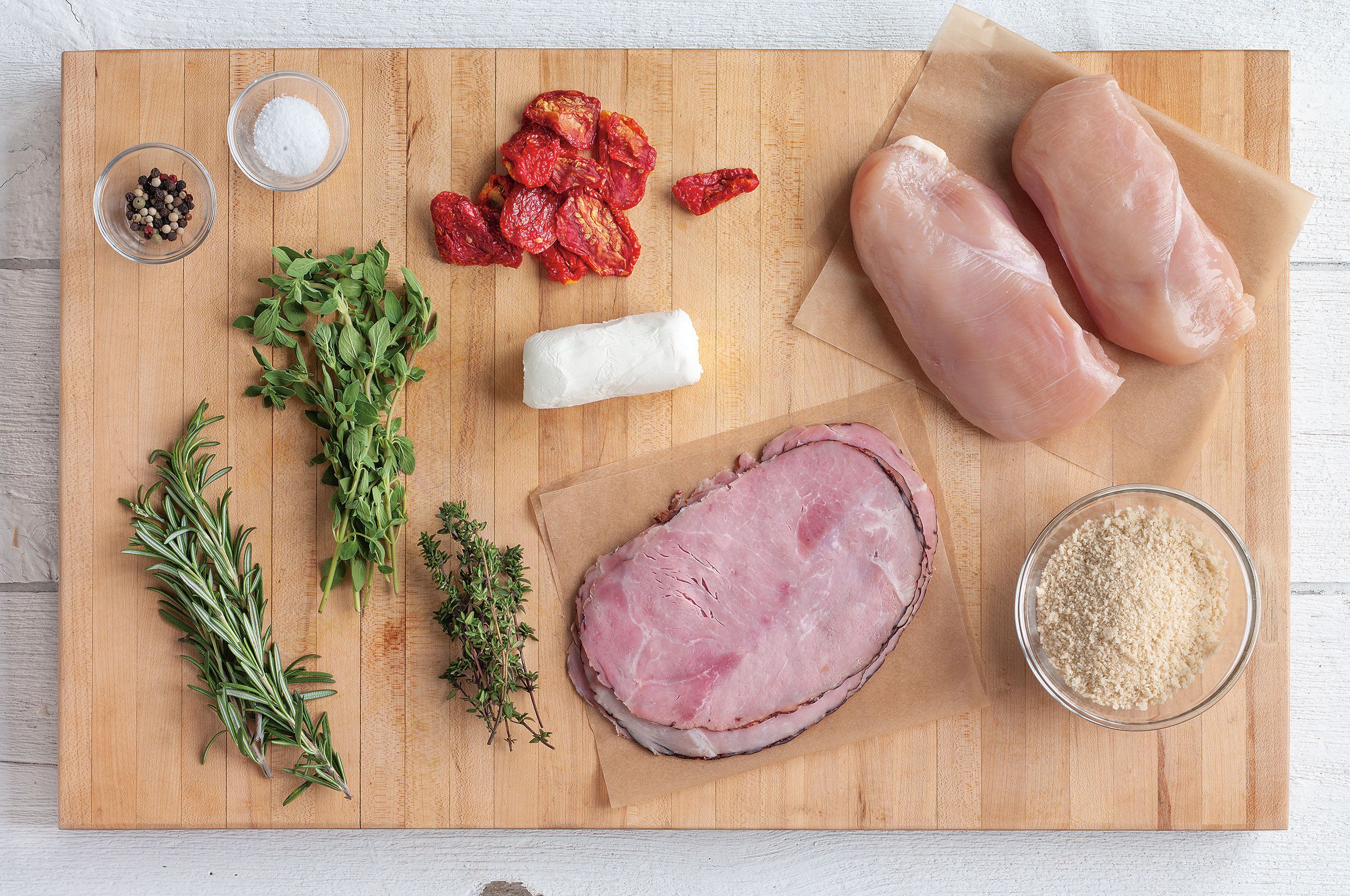 ingredients for Stuffed chicken How to do cook it your self Studio commercial food photography photoshoot for Hannaford Bro Co