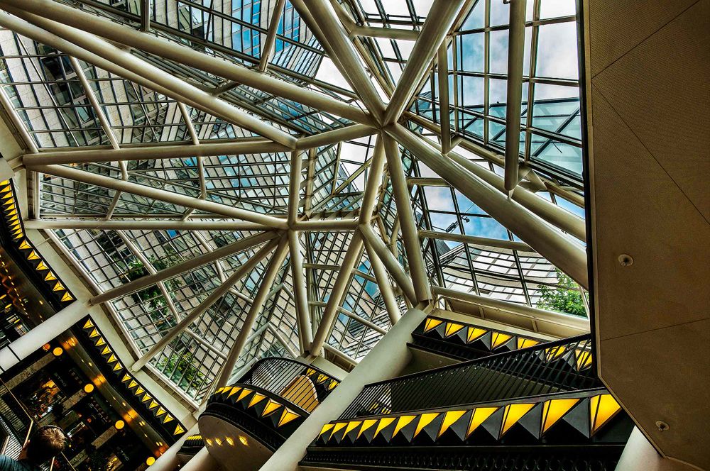 Shopping mall skylight ceiling in Berlin Germany