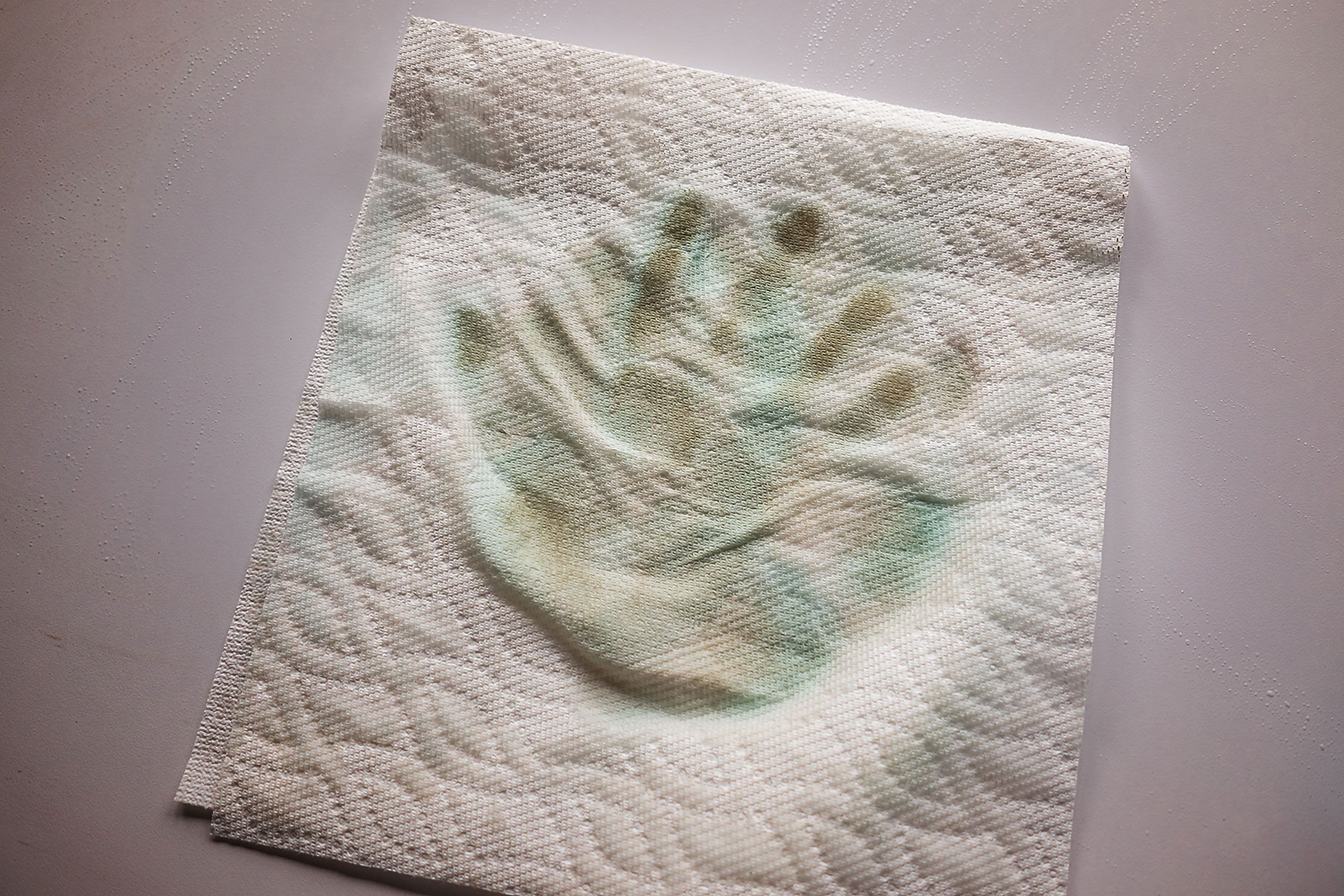 Hand print on napkin 