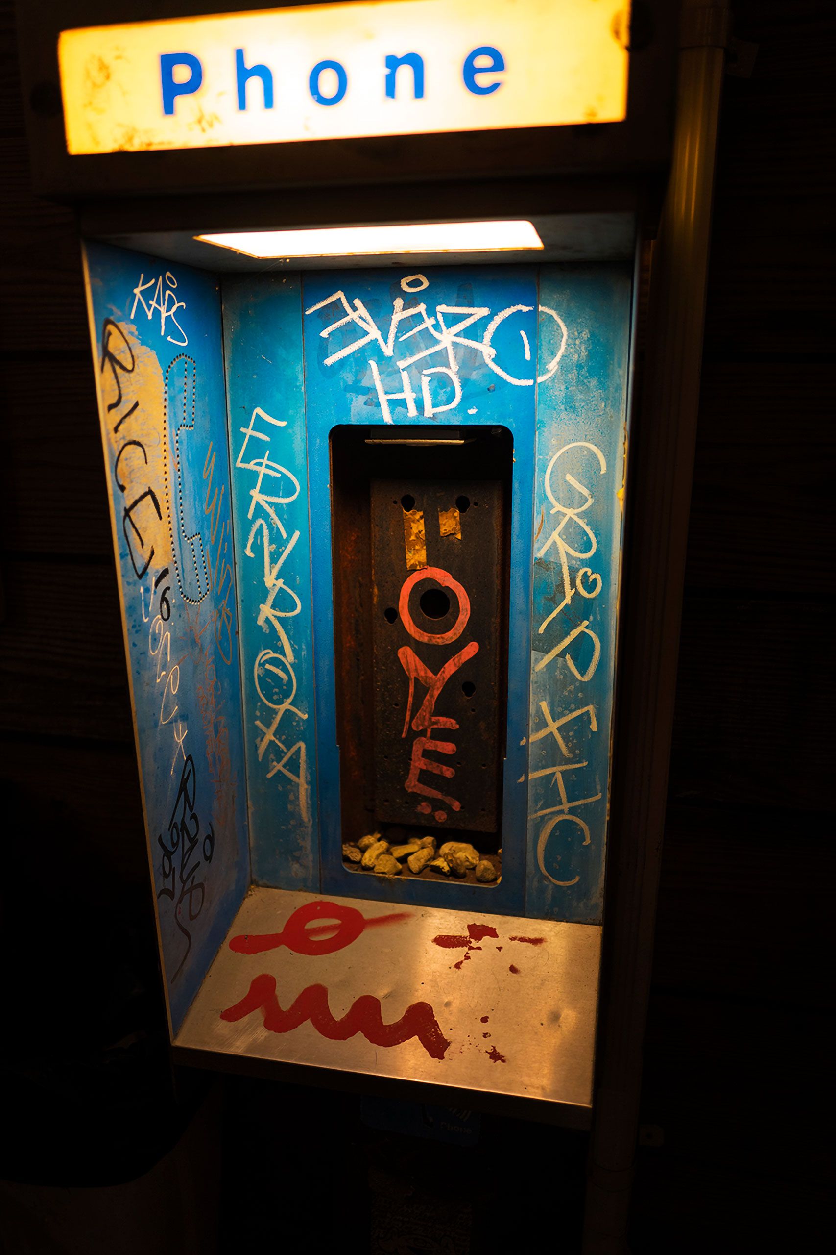 Phone booth on Frenchmen Street in New  Orleans 