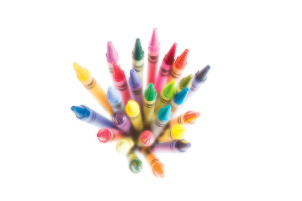 illustration advertising photo of crayons soft focus