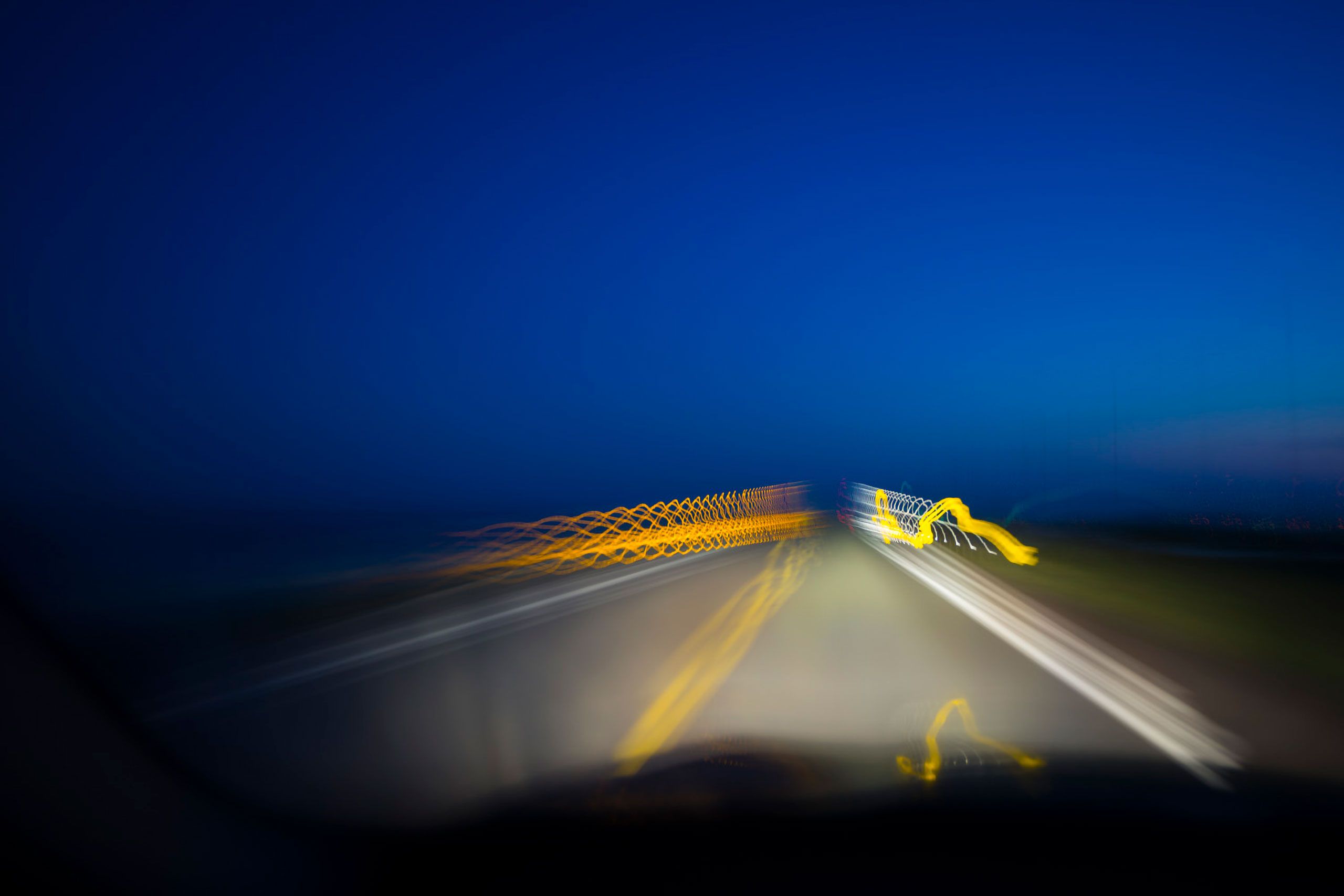 causeway at night Magdalen Islands Îles de la Madeleine Quebec Canada  Harve Aubert