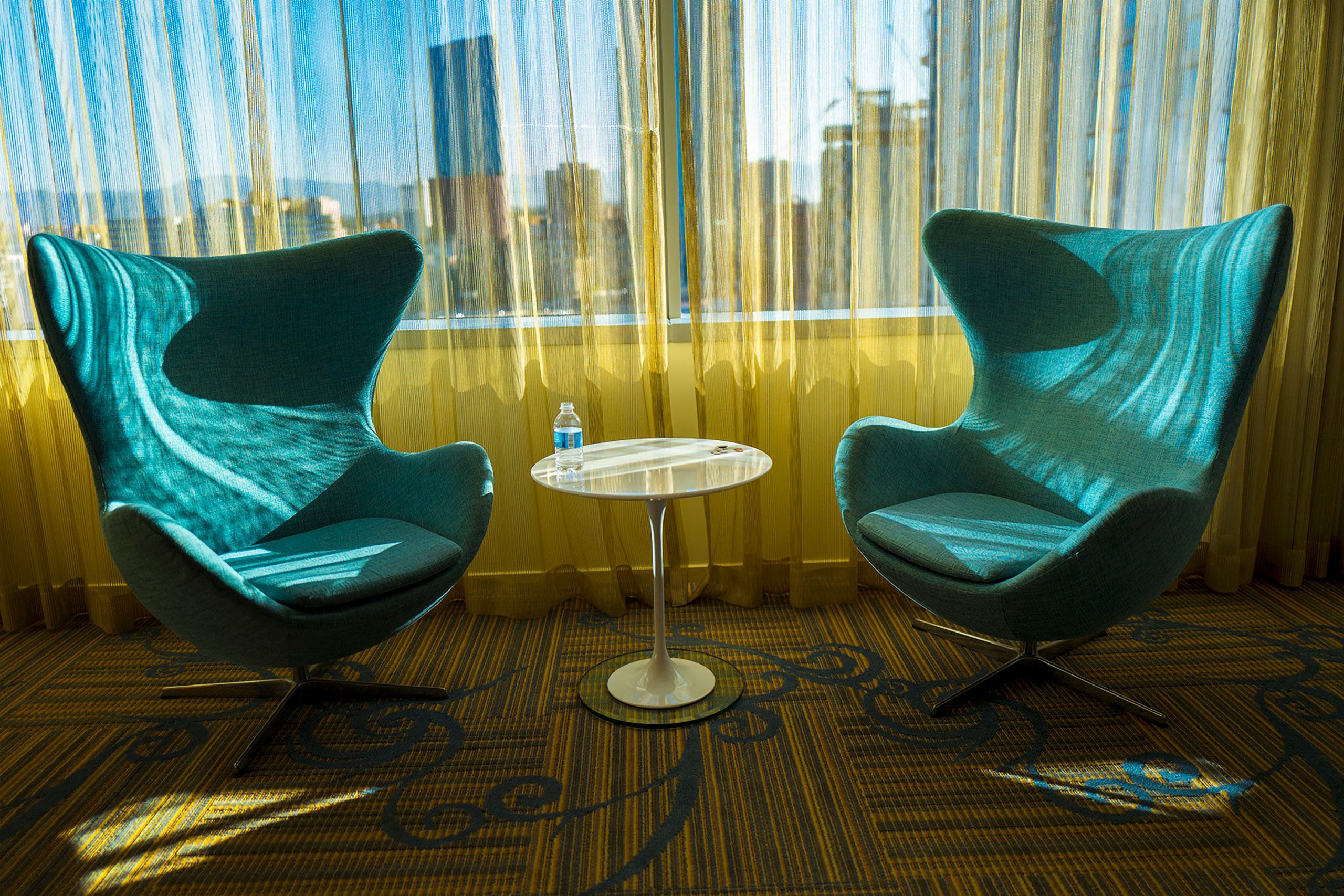 cool Chairs in Hotel room in downtown  Los Angles 