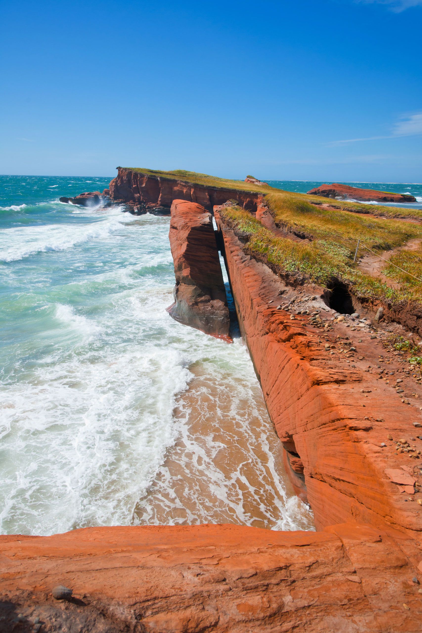 cliff Magdalen Islands Îles de la Madeleine Quebec Canada