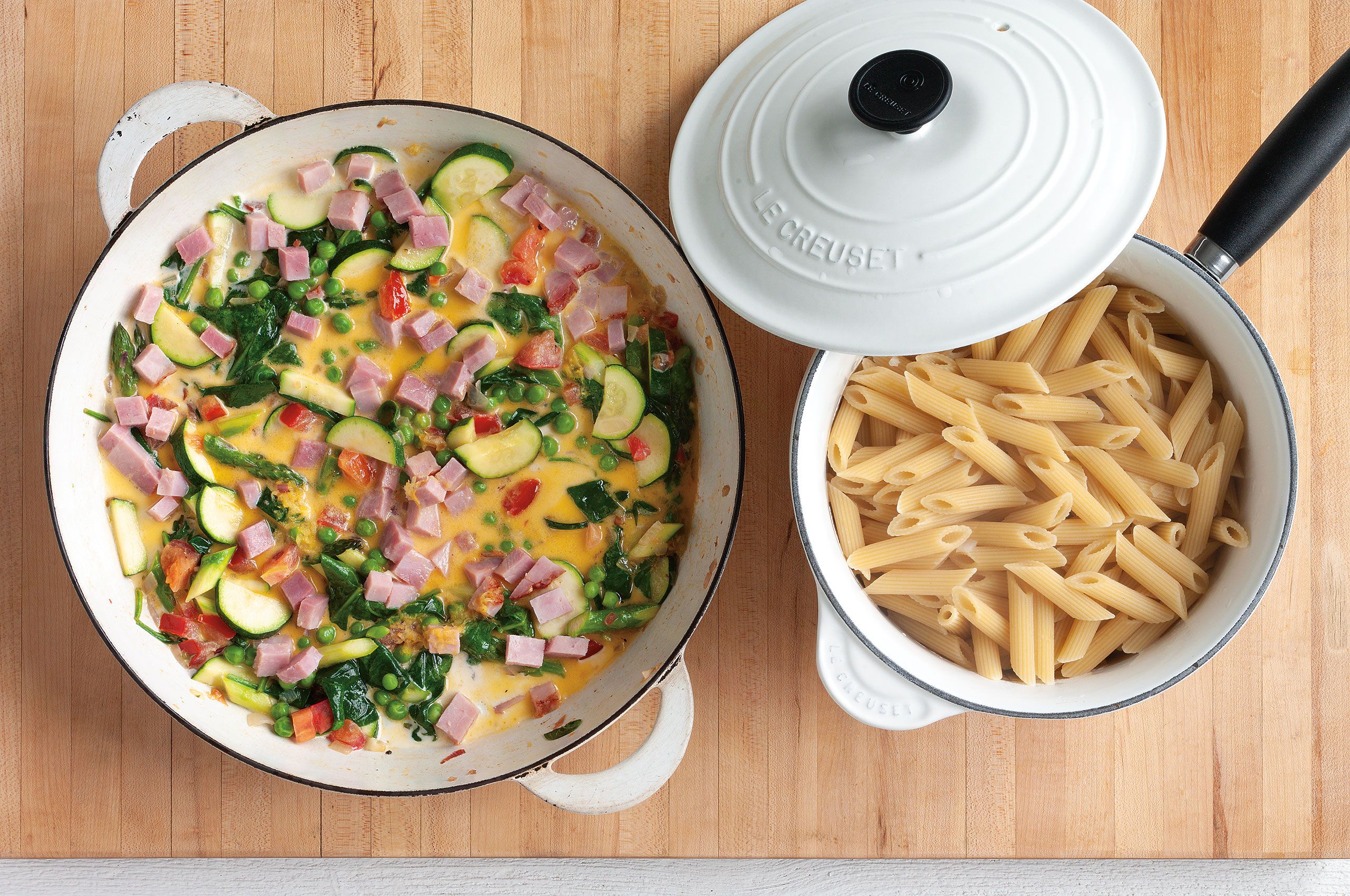 Penne pasta  meal ingredients  How to do cook it your self Studio commercial food photography photoshoot for Hannaford Bro Co
