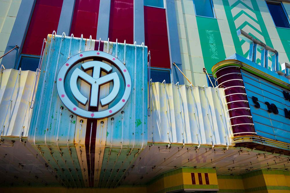 Old art deco movie theater palace in Panama City beach Flordia