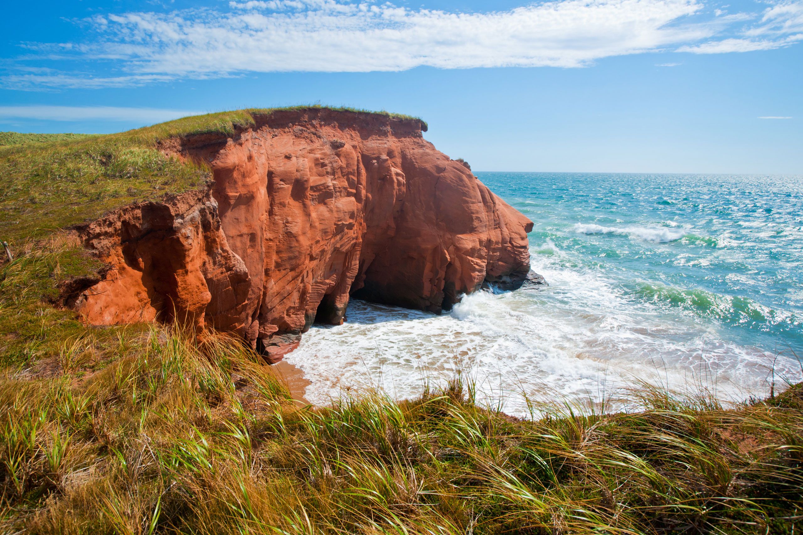 cliff Magdalen Islands Îles de la Madeleine Quebec Canada