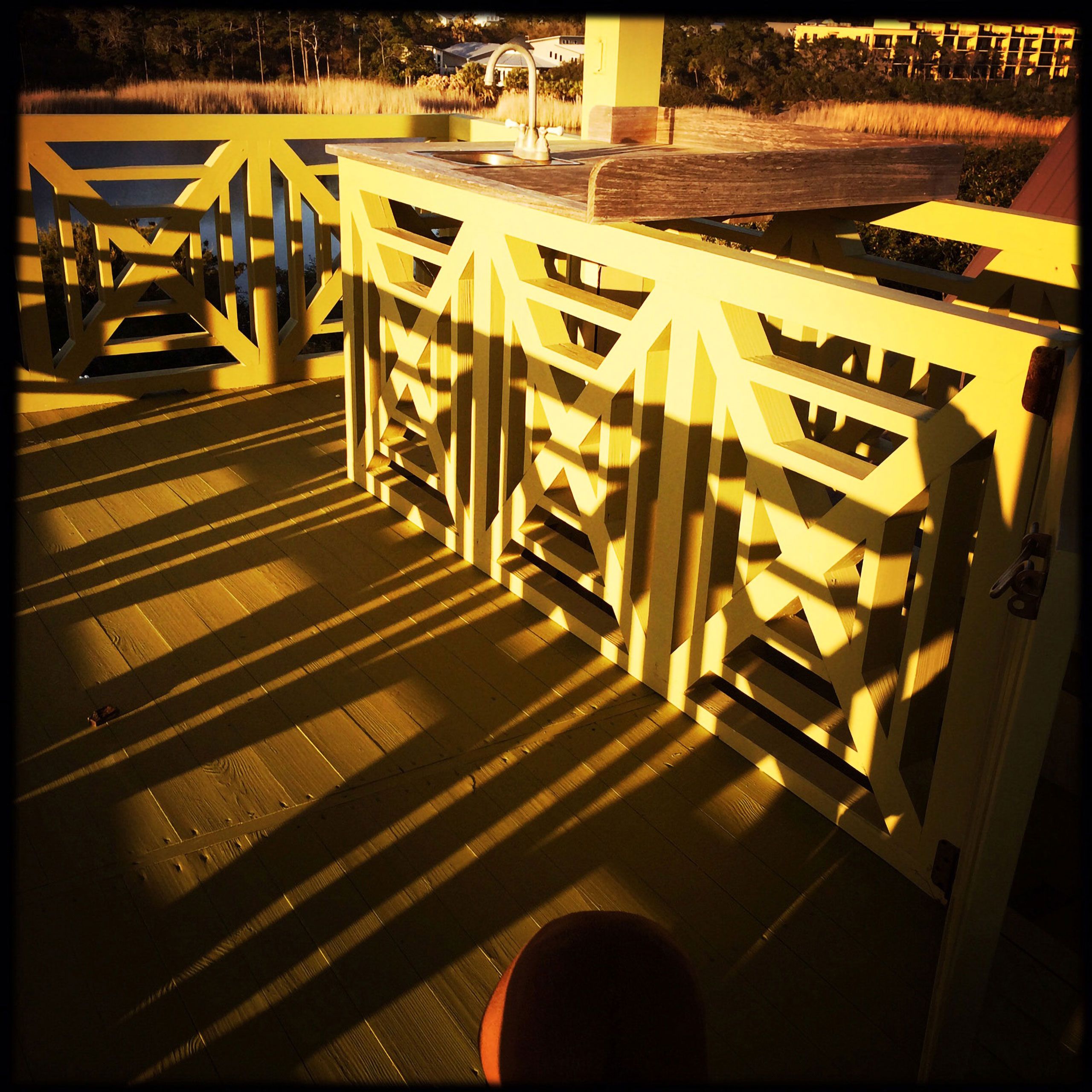 Fine wood fence in tower santa rasa beach flordia blue  mountain beach road
