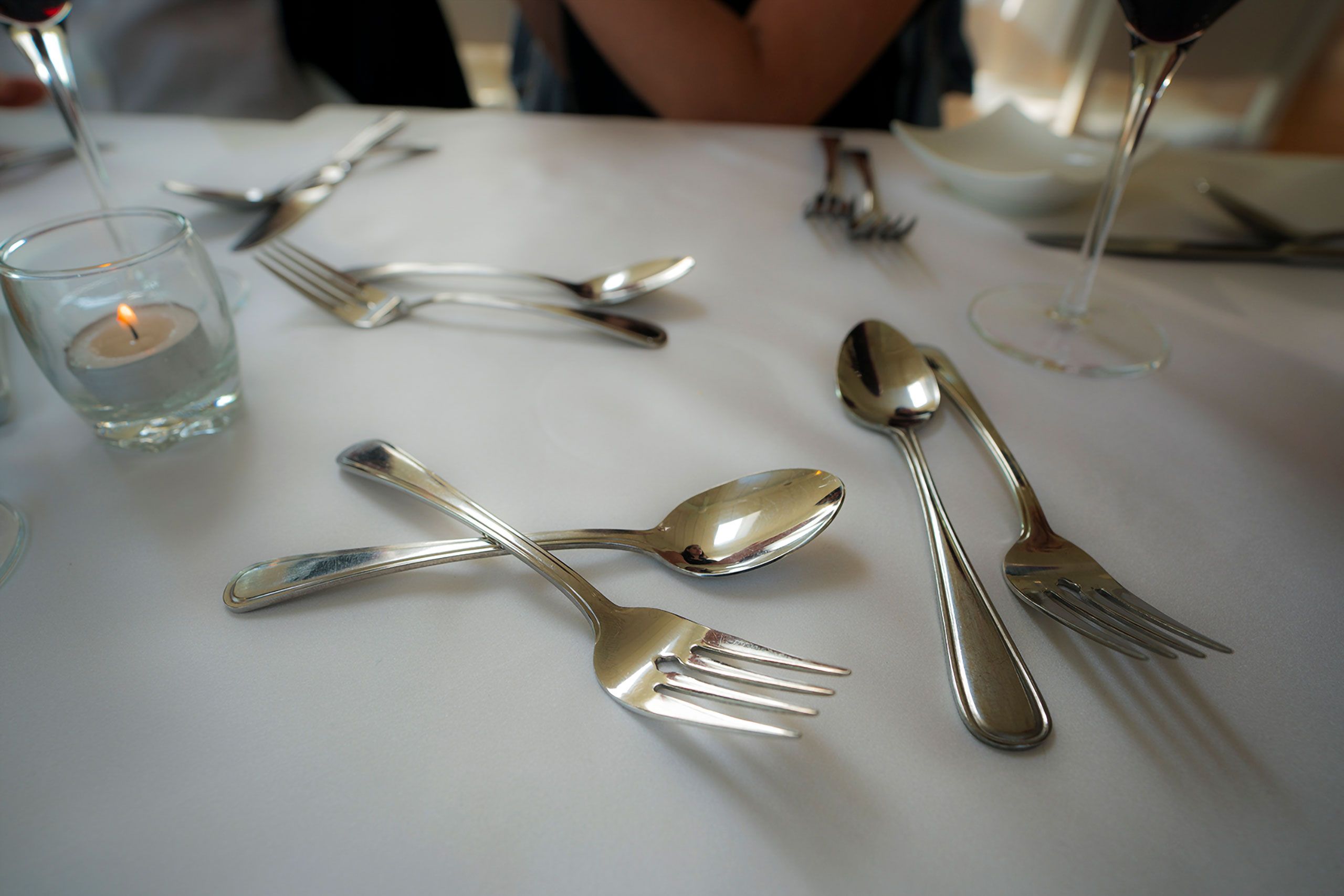 table wear settings forks spoon knifes Acadia day parade Magdalen Islands Îles de la Madeleine Quebec Canada  Harve Aubert