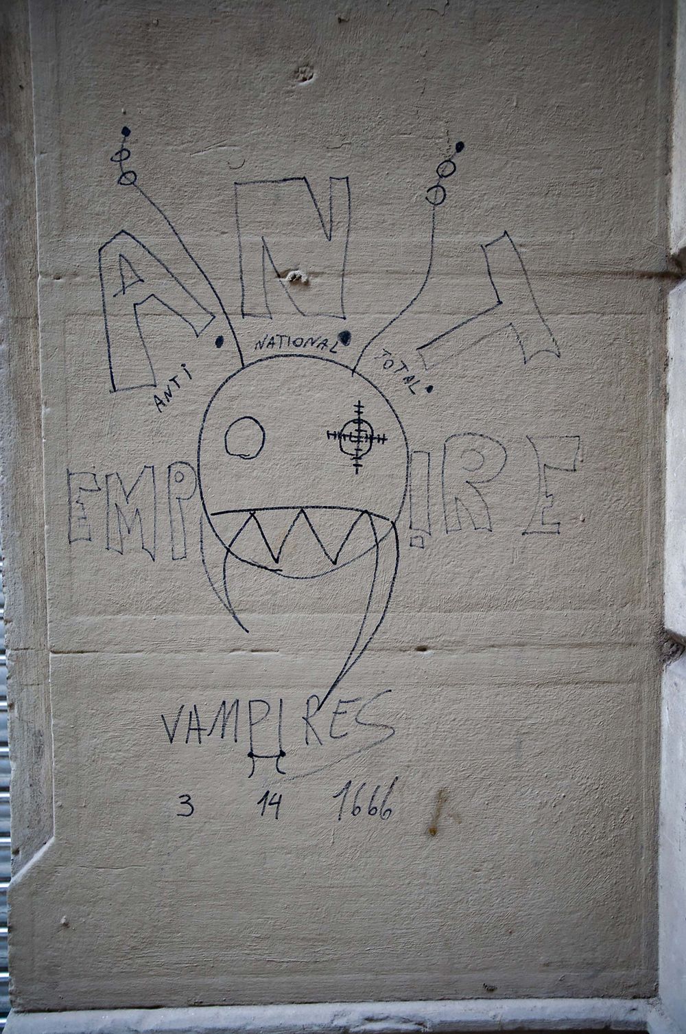 Graffiti of the ant empire in Barcelona Spain  Vampires too