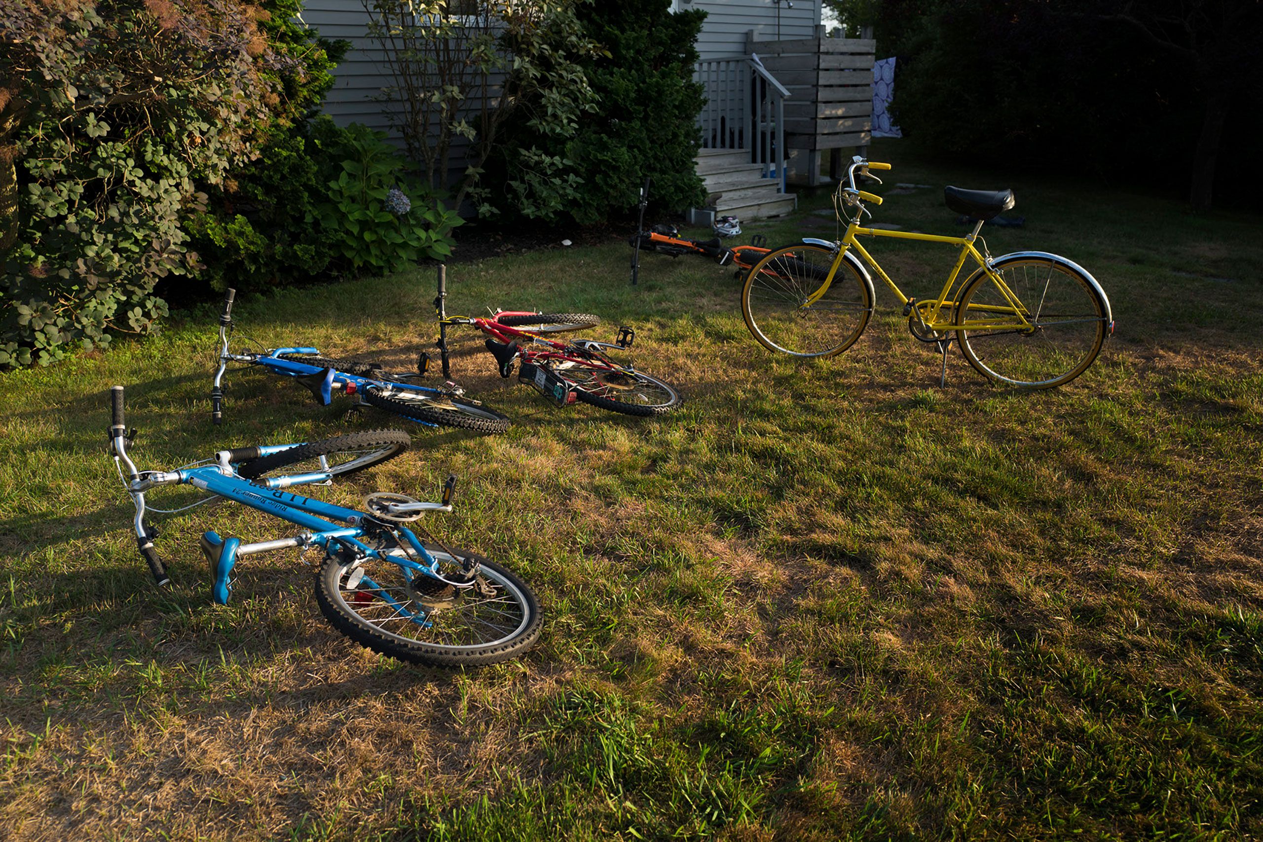 bikes on lawn Scarbrough Maine