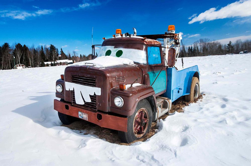 Truck from movie cars Maine route 201