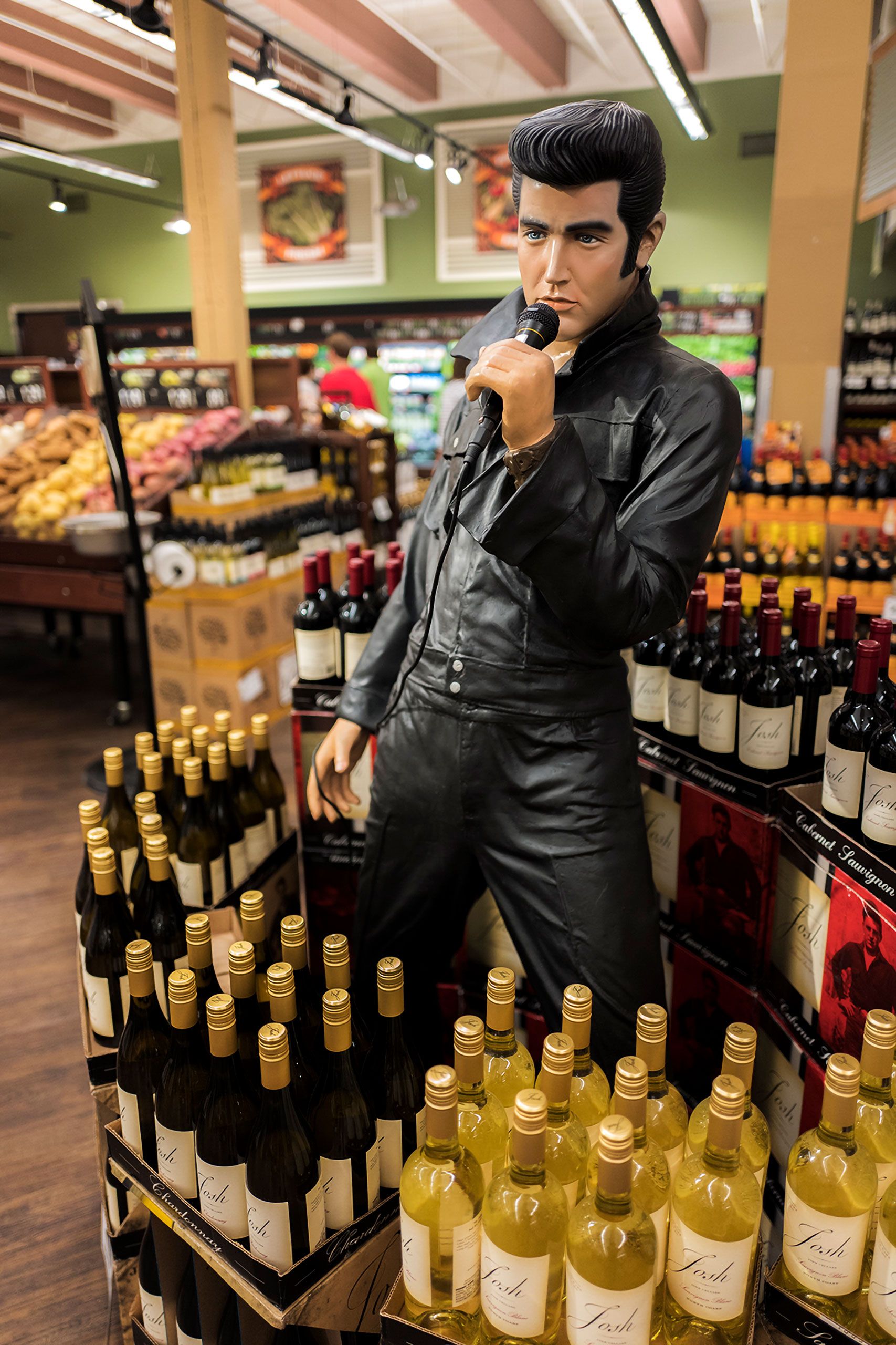 Elvis in wine display New Orelans NOLA