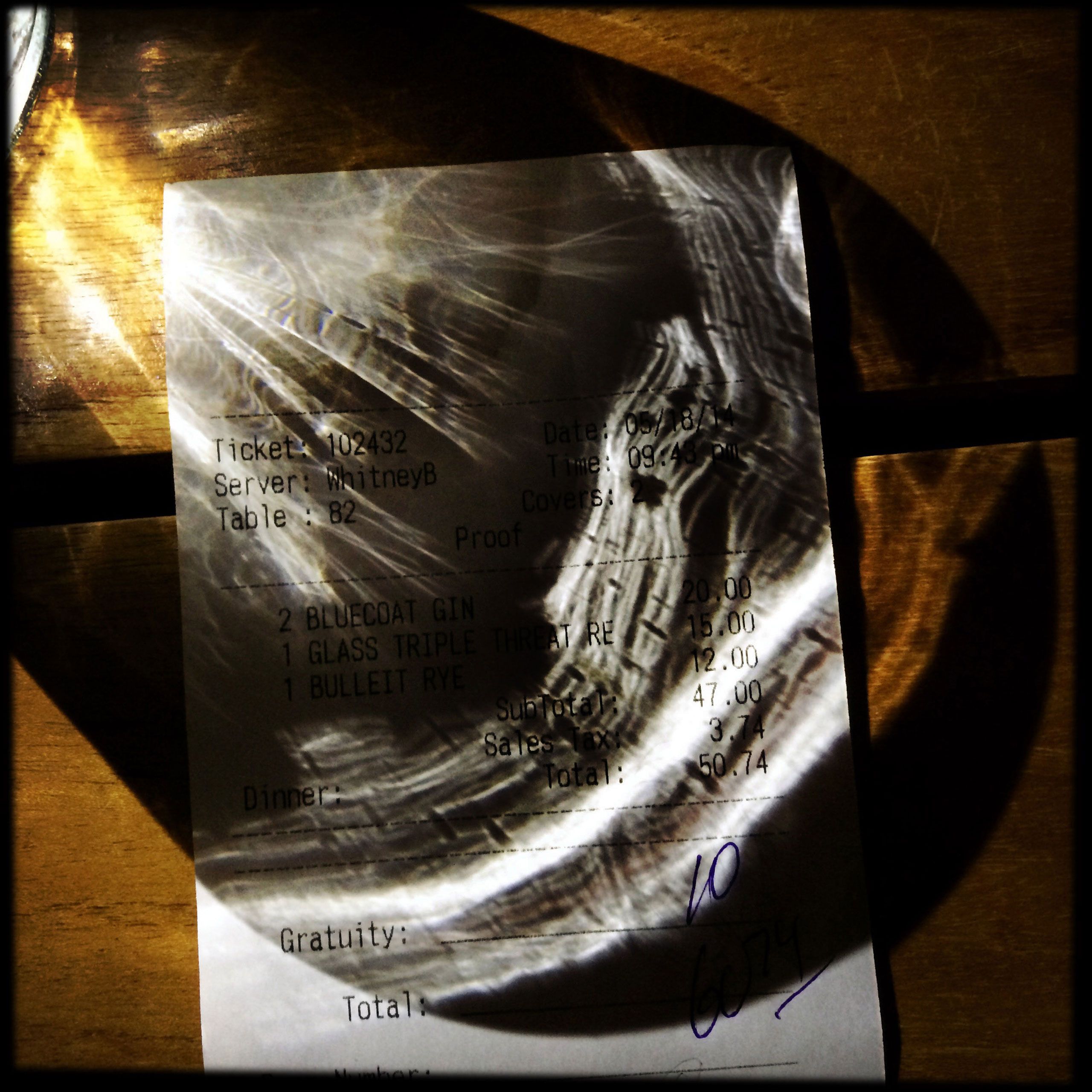 Check please view with scotch glass Scottsdale Arizona