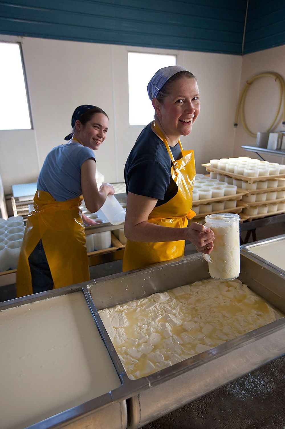 Making artisanal cheese in Vermont advertising photoshoot 