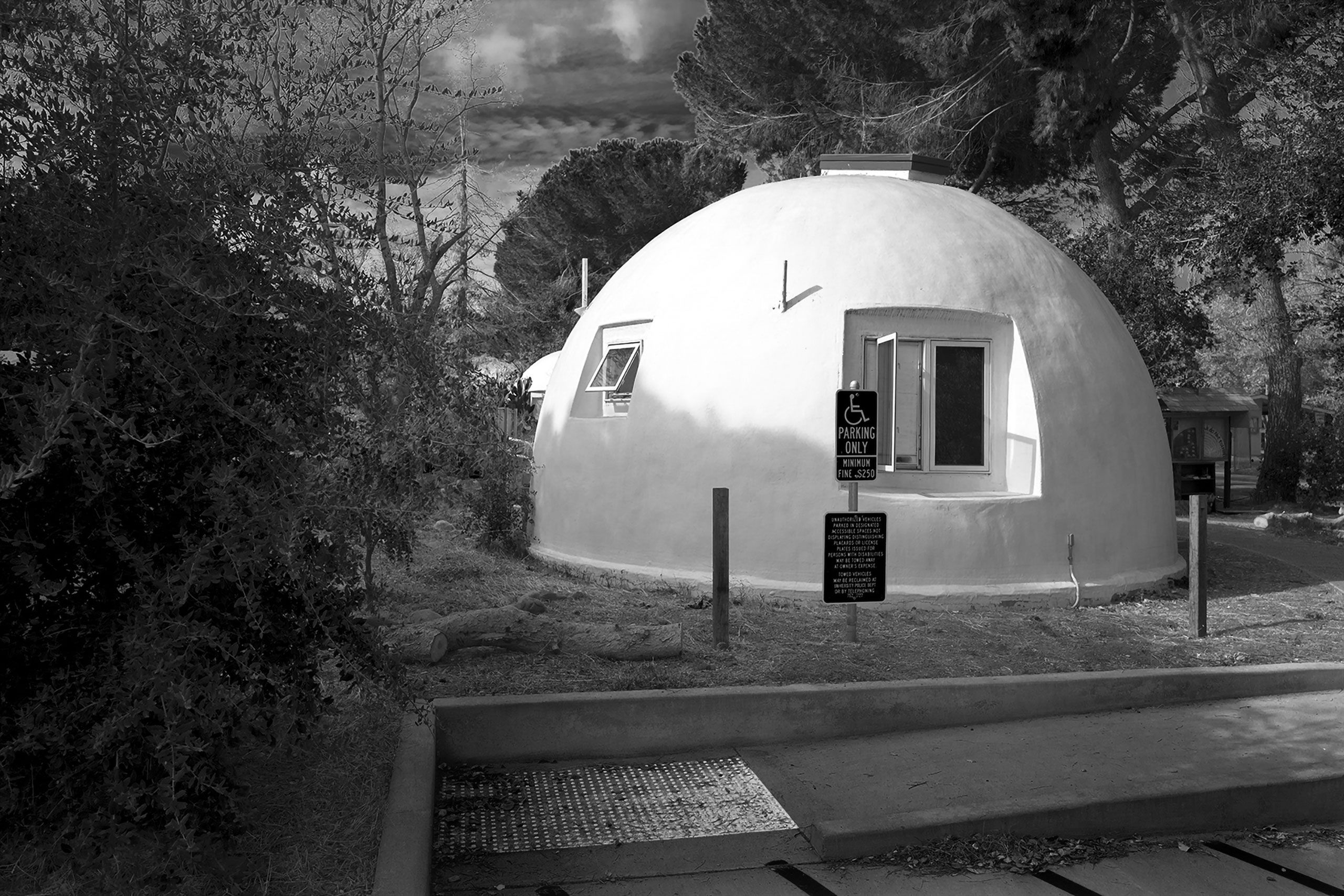 b&w photo baggins end domes AKA the domes university of california davis