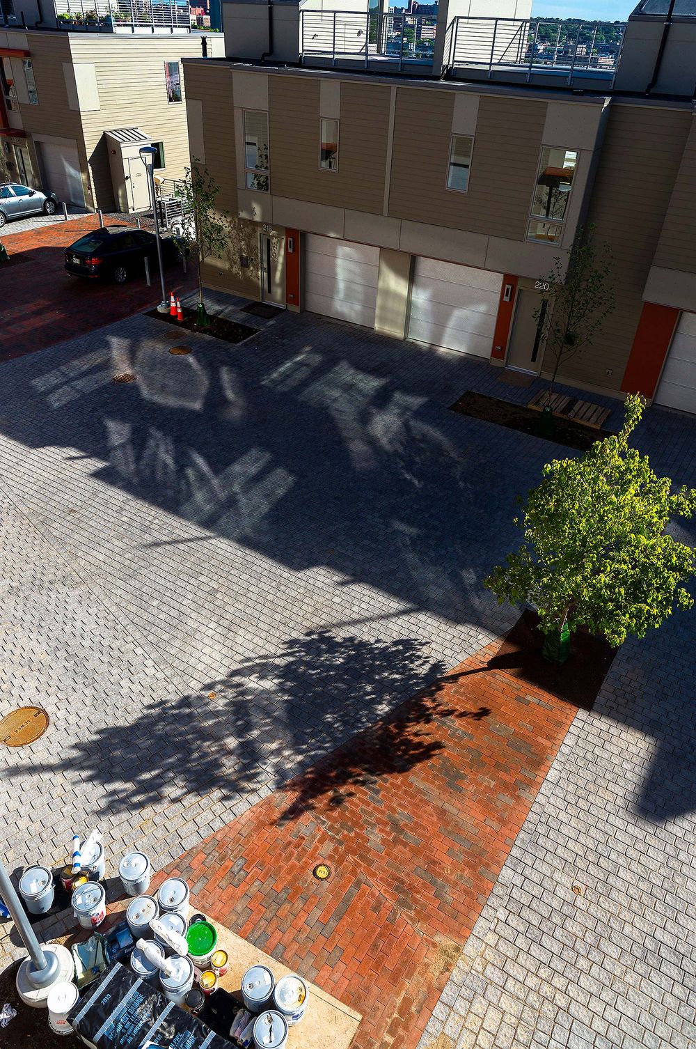 reflections in courtyard monjoy heights Portland Maine