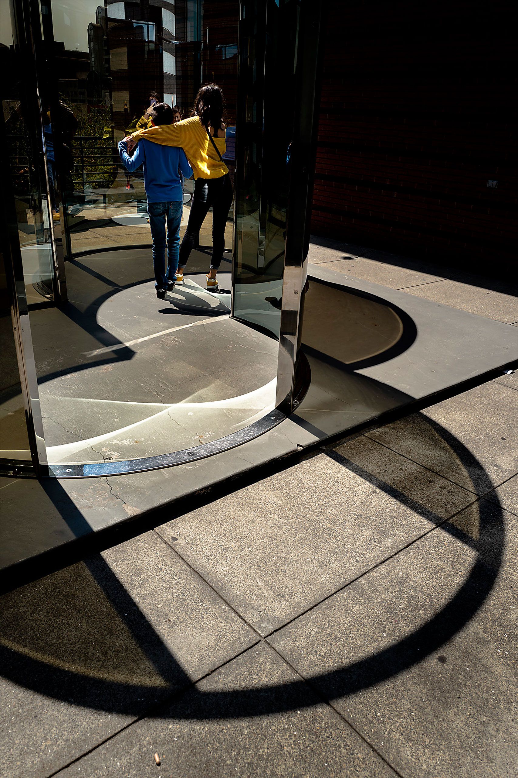 Friends  on outside deck at SF MOMA san Francisco 