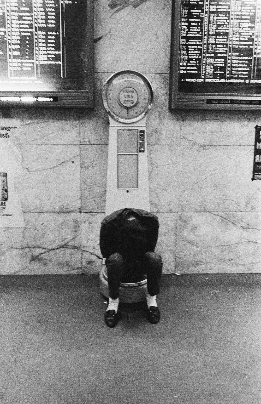 down and out man Florence train station  B&W street photography 1979 nineteen  seventies