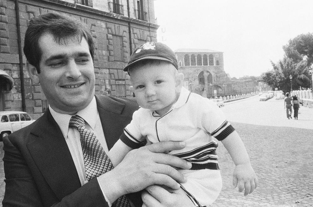 Proud papa Rome Roma near collusieum B&W street photography 1970 nineteen  seventies