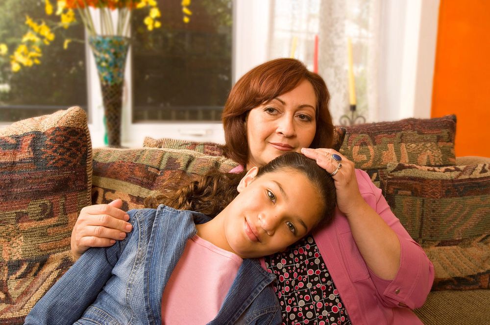 Models as mother and daughter for a Smoking cessation adverting campaign 