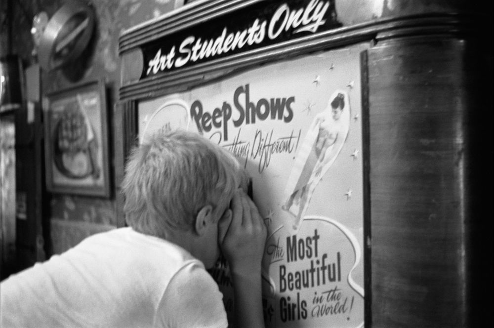 peep show B&W street photography 1970 nineteen  seventies