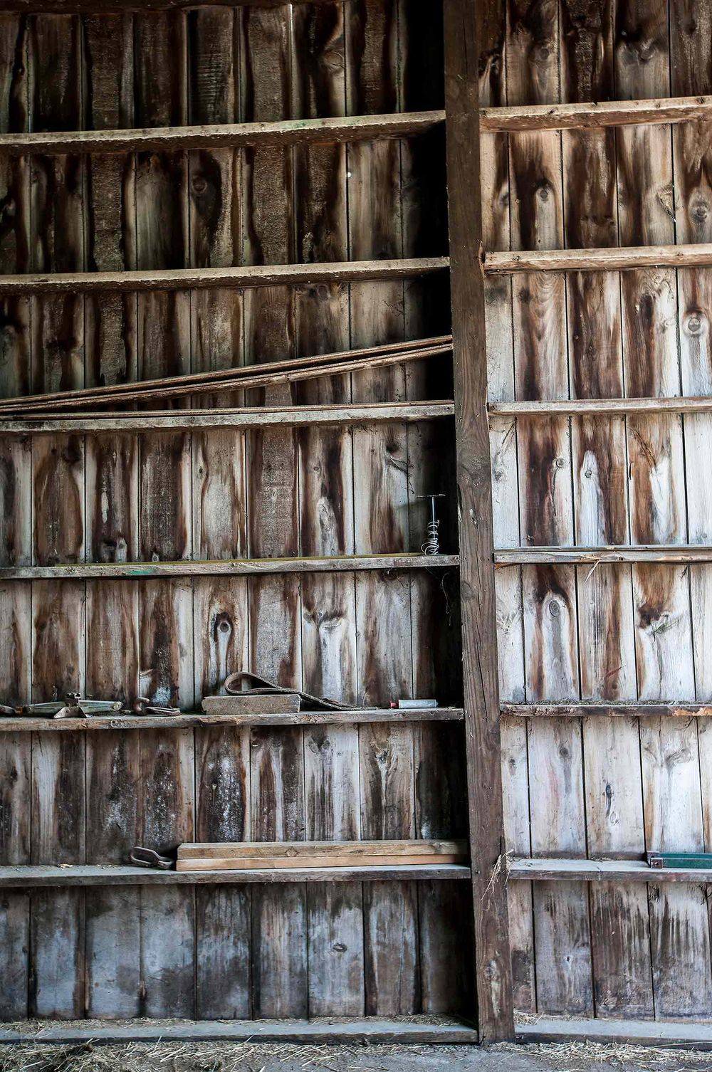 Barn interior wall weathered wood