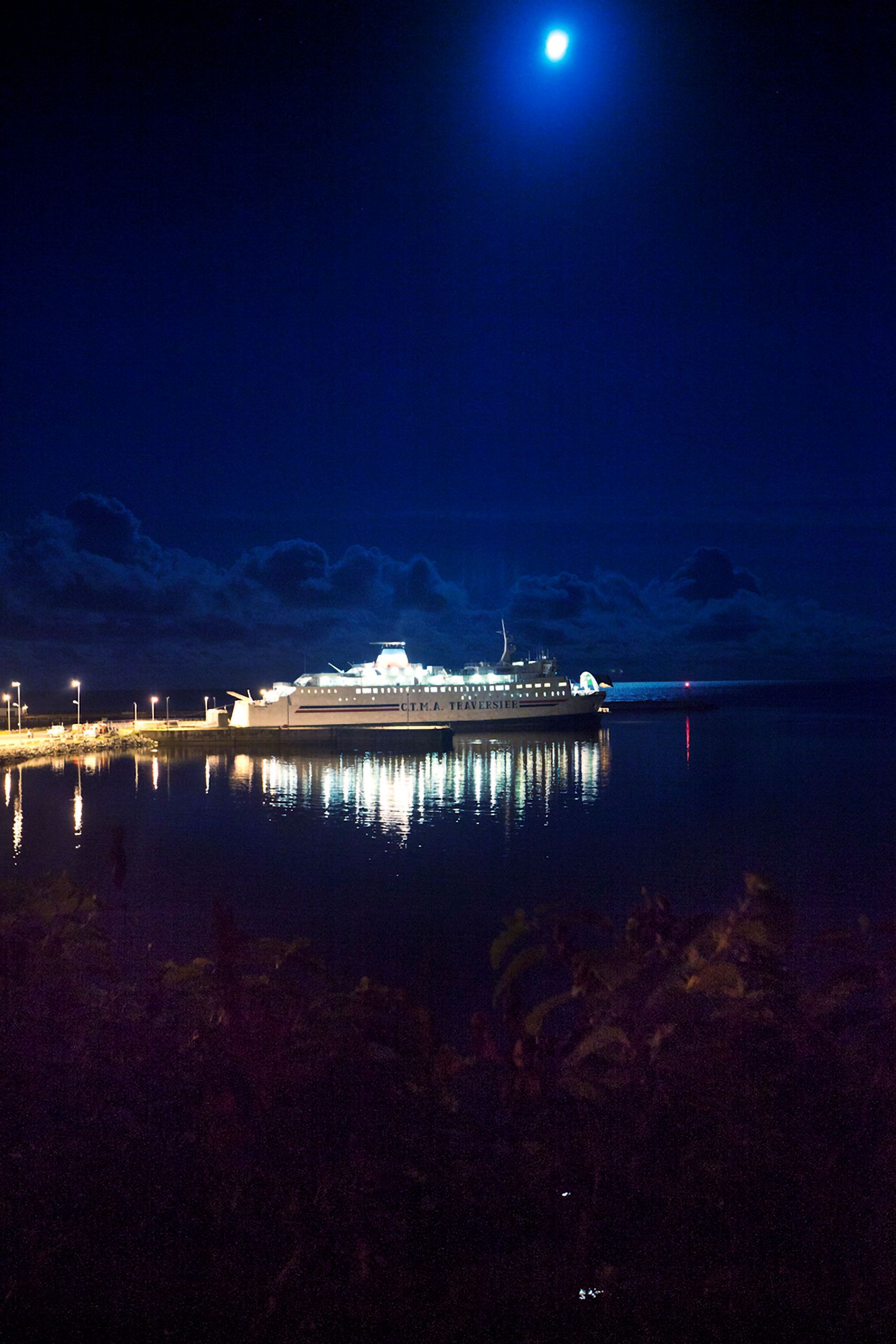 Traversier CTMA at night in souris PEI at night the night boat