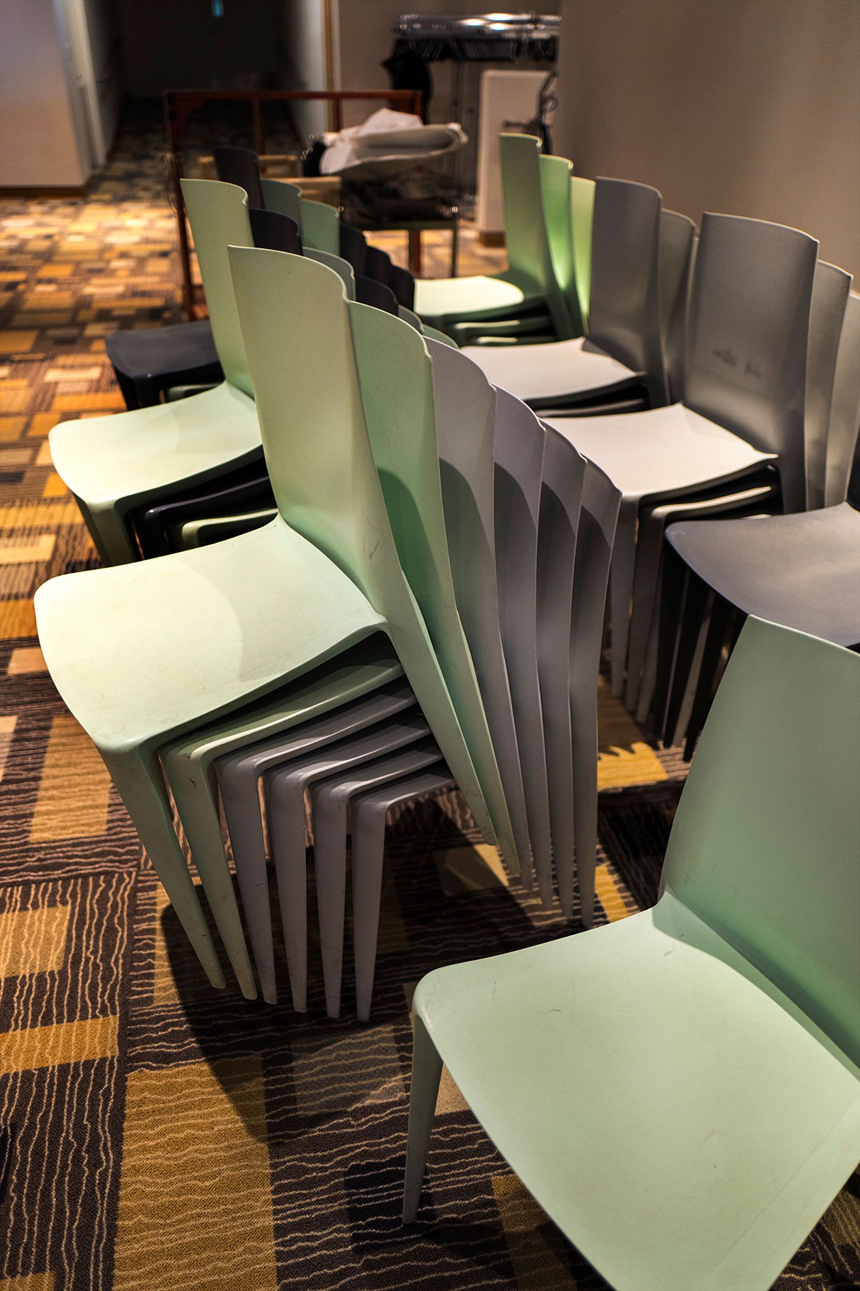 stacked chairs ceiling in Denver Museum of Nature & Science