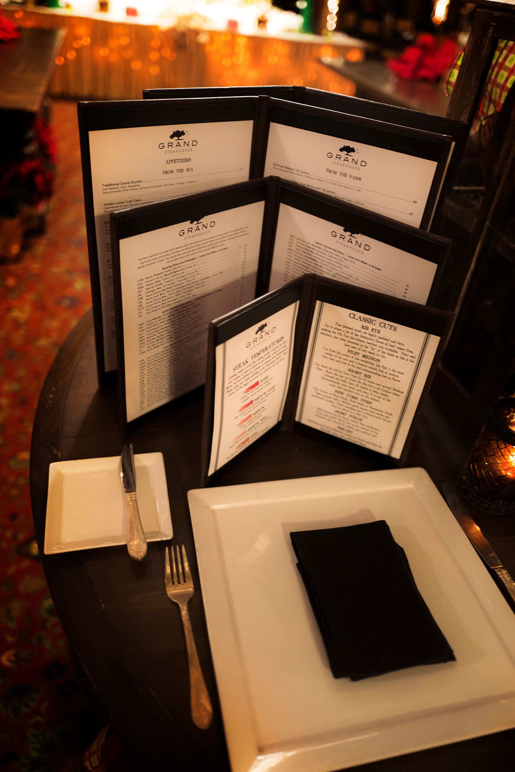 Menus Point clear resort the grand hotel fairhope Alabama 