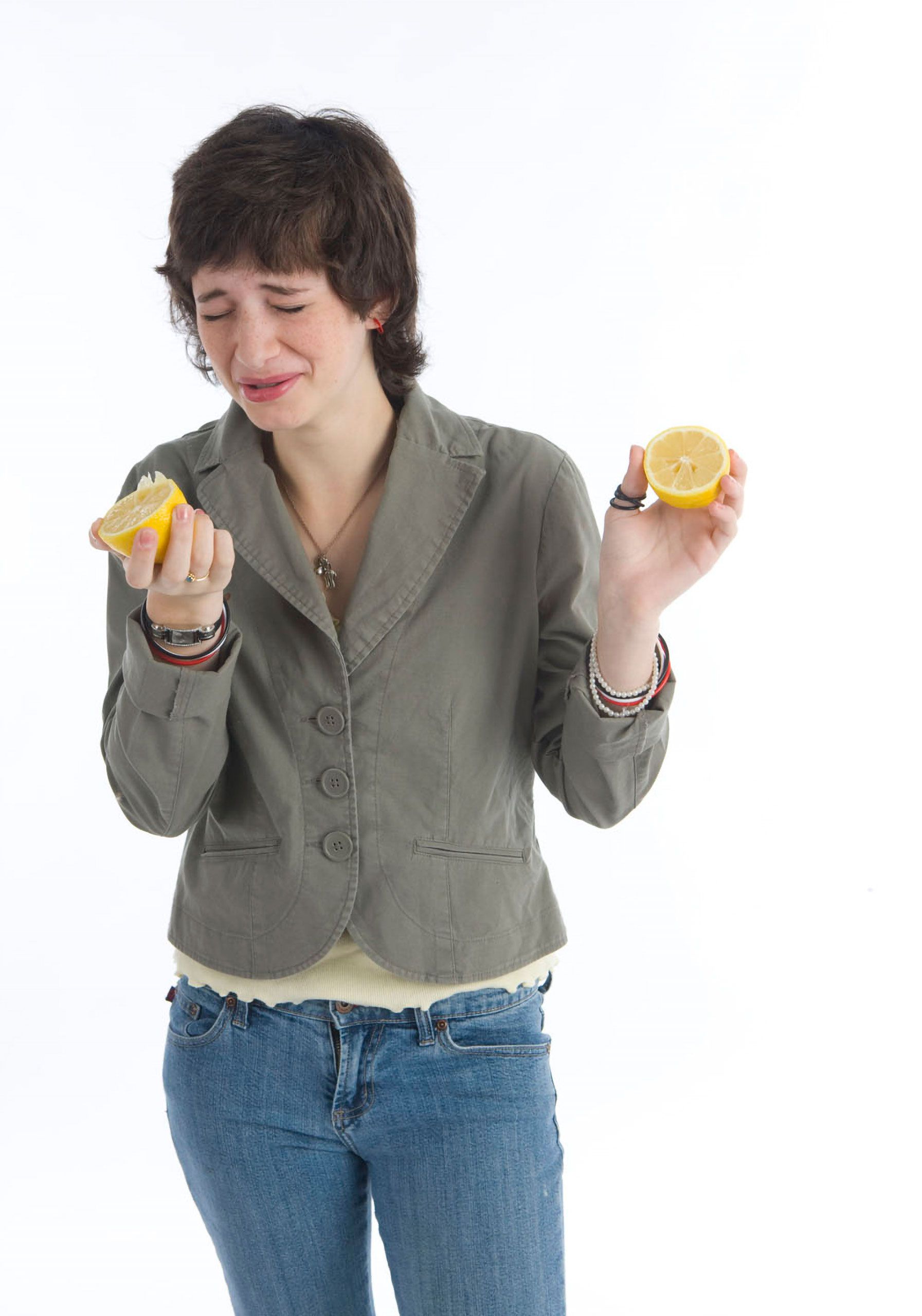 commercial studio advertising photoshoot  model making face eating a lemon