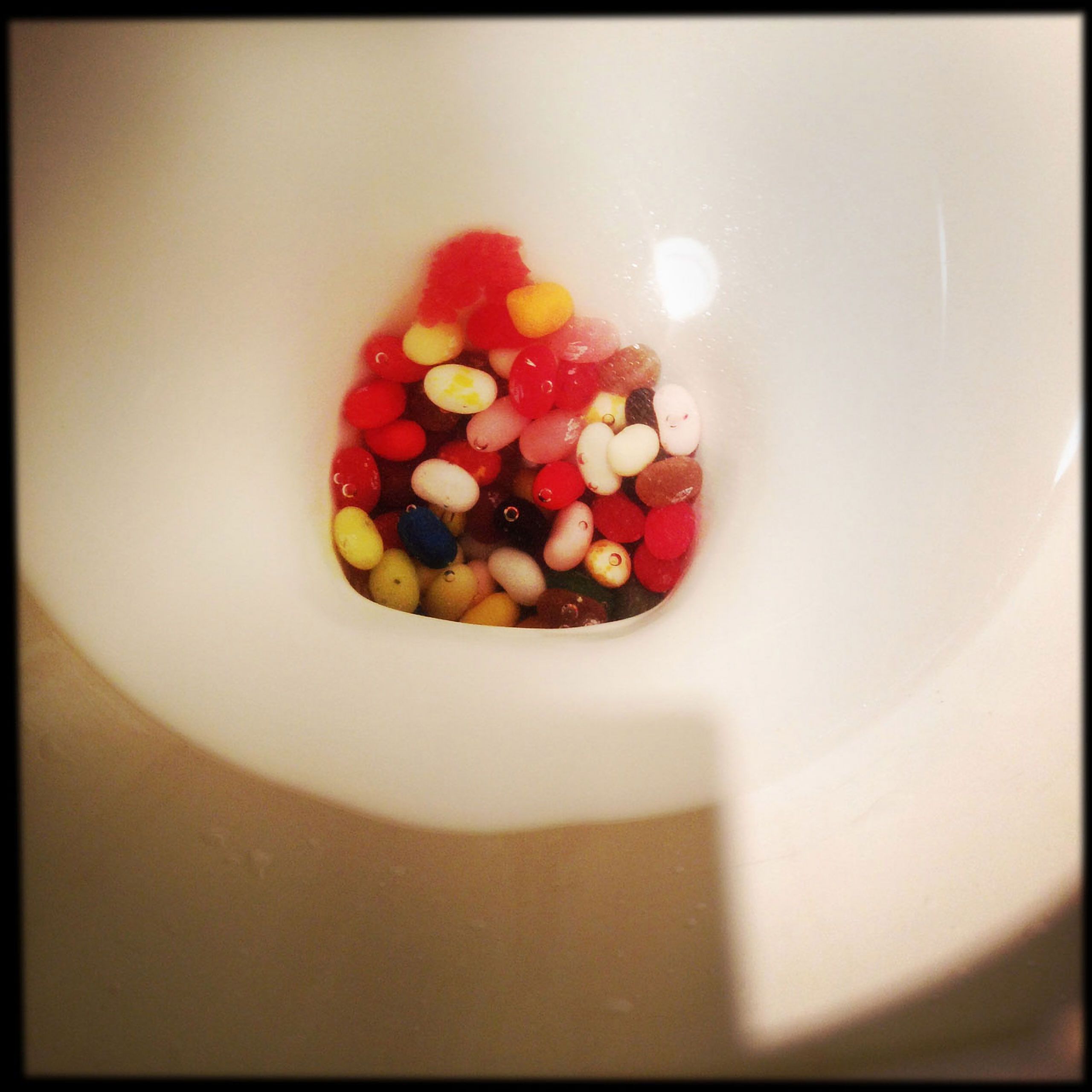Jelly beans in toilet don't ask