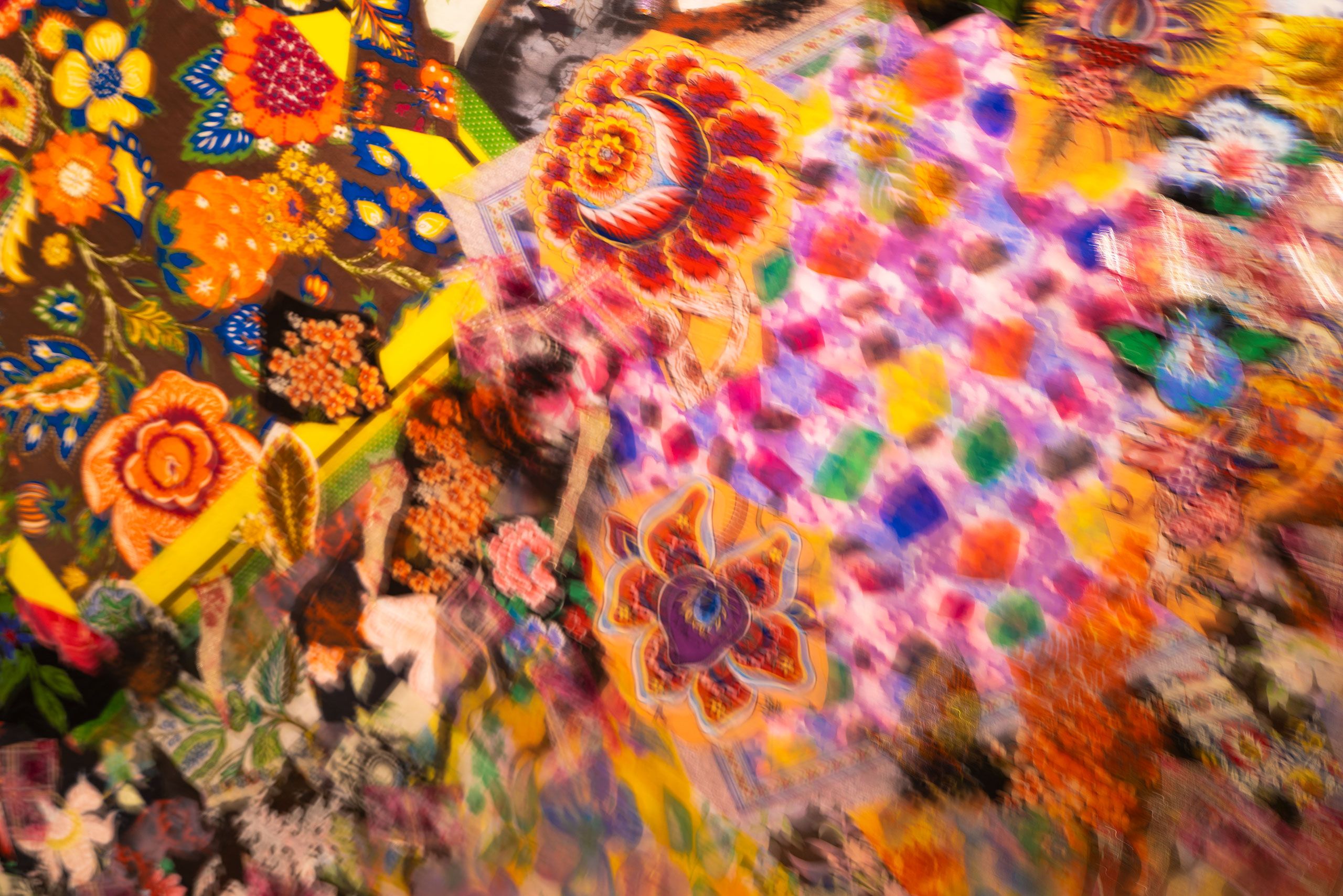 Textile artist Miriam Schapiro at the Whitney Museum in New York city 