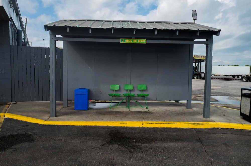 waiting area at truck stop 