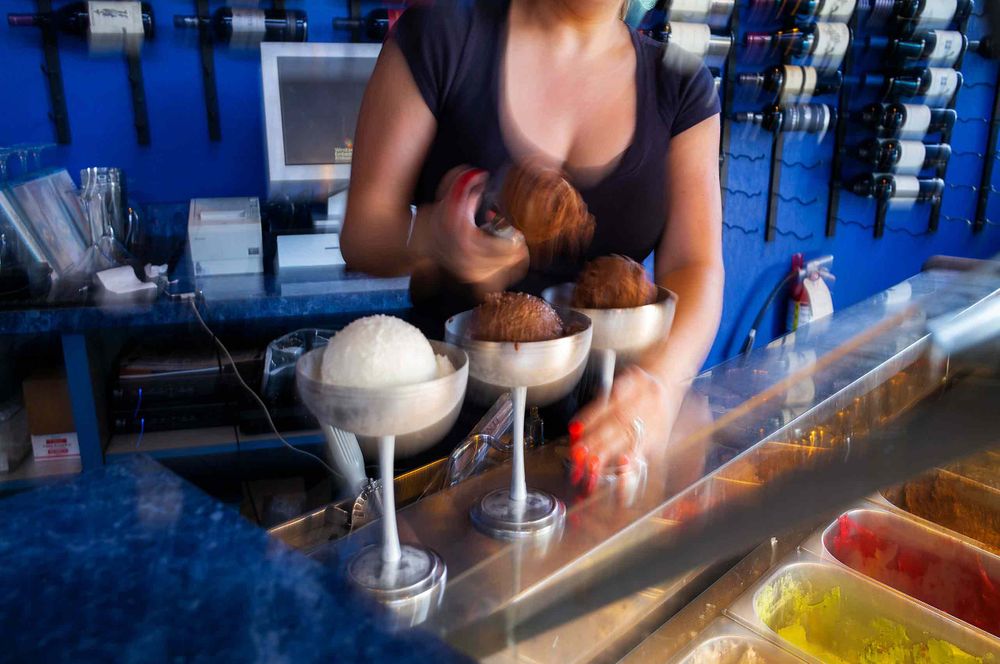 ice cream getting scooped