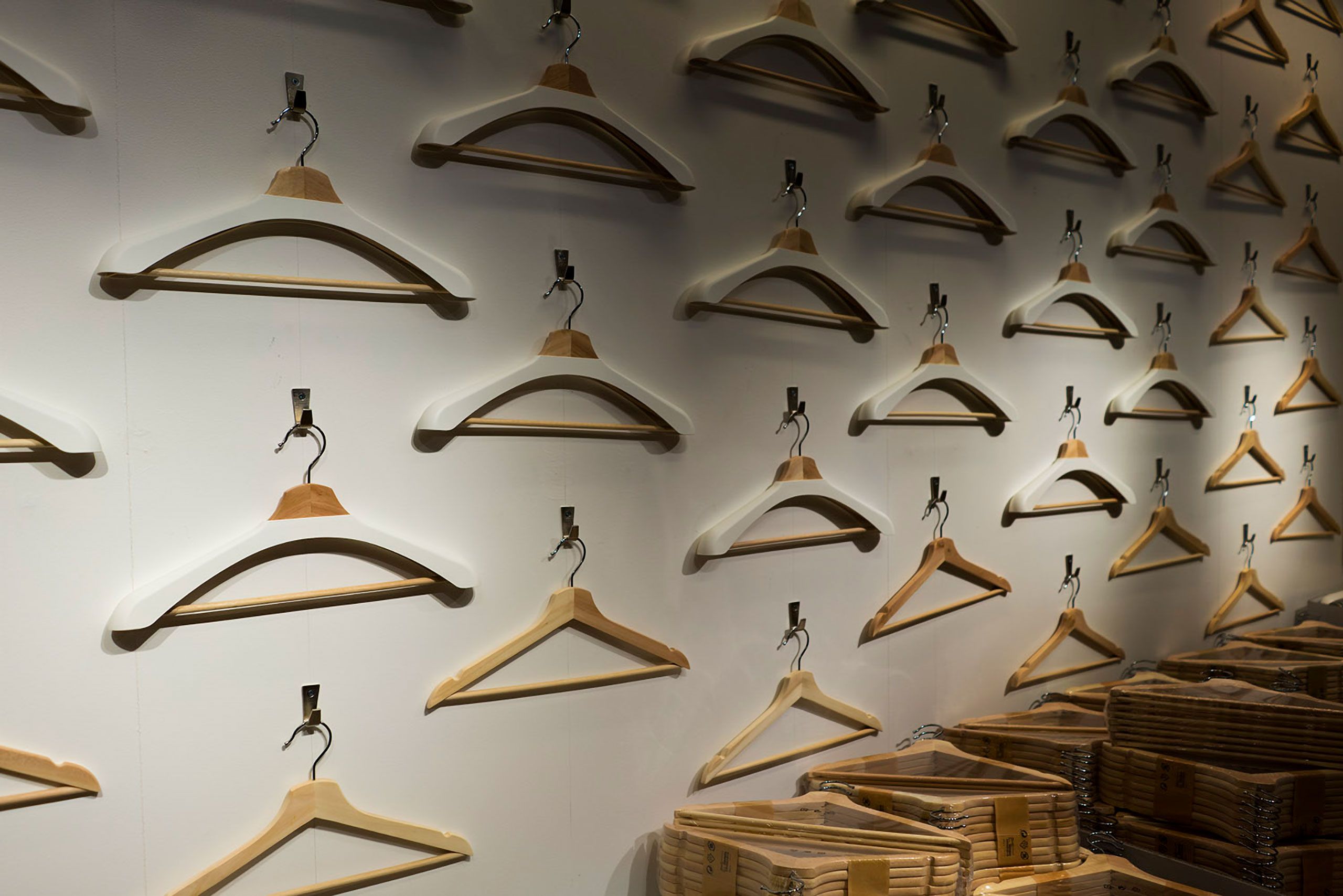 Ikea coat cloths hangers on wall Sacramento California 