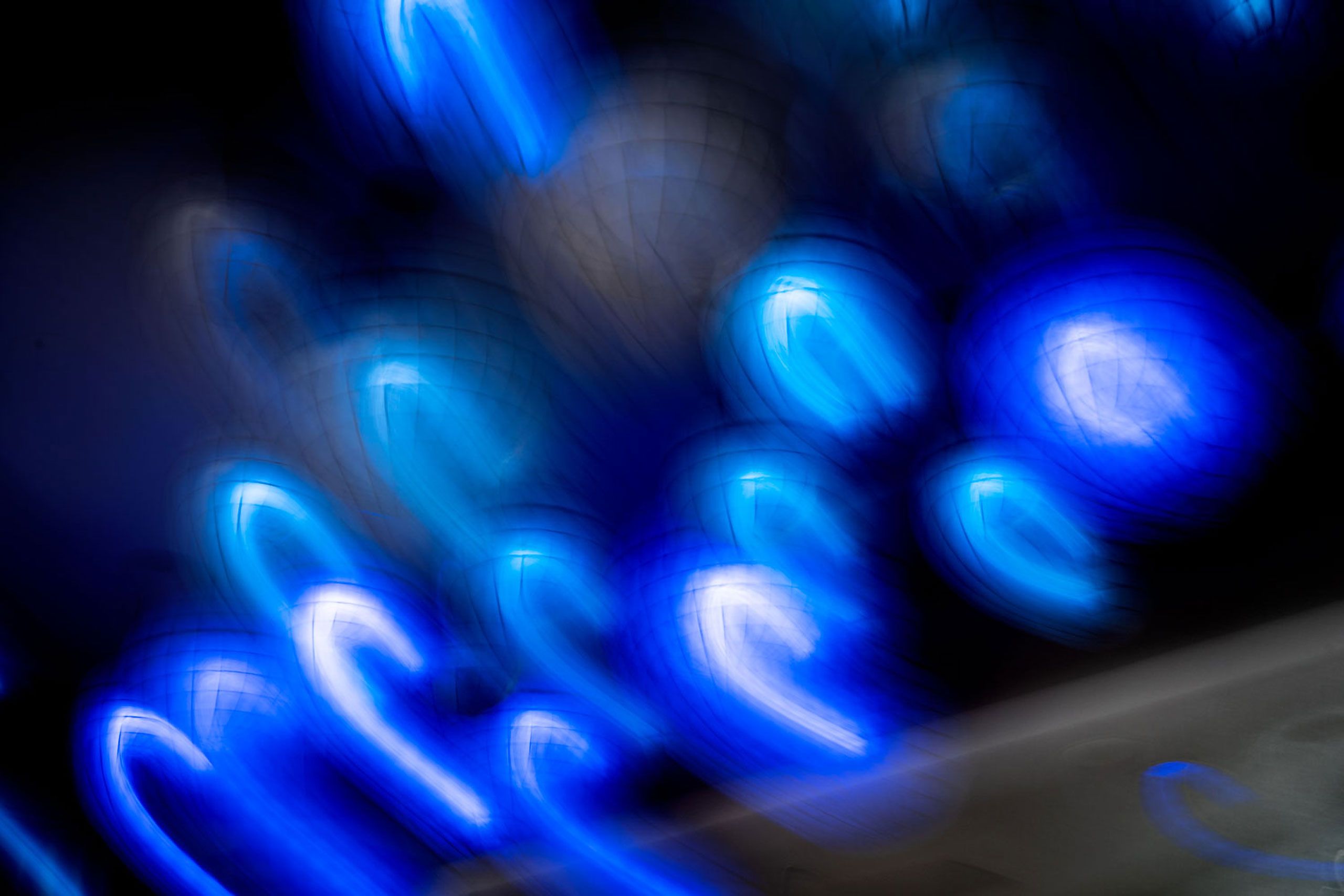 Blue light candy canes in NOLA