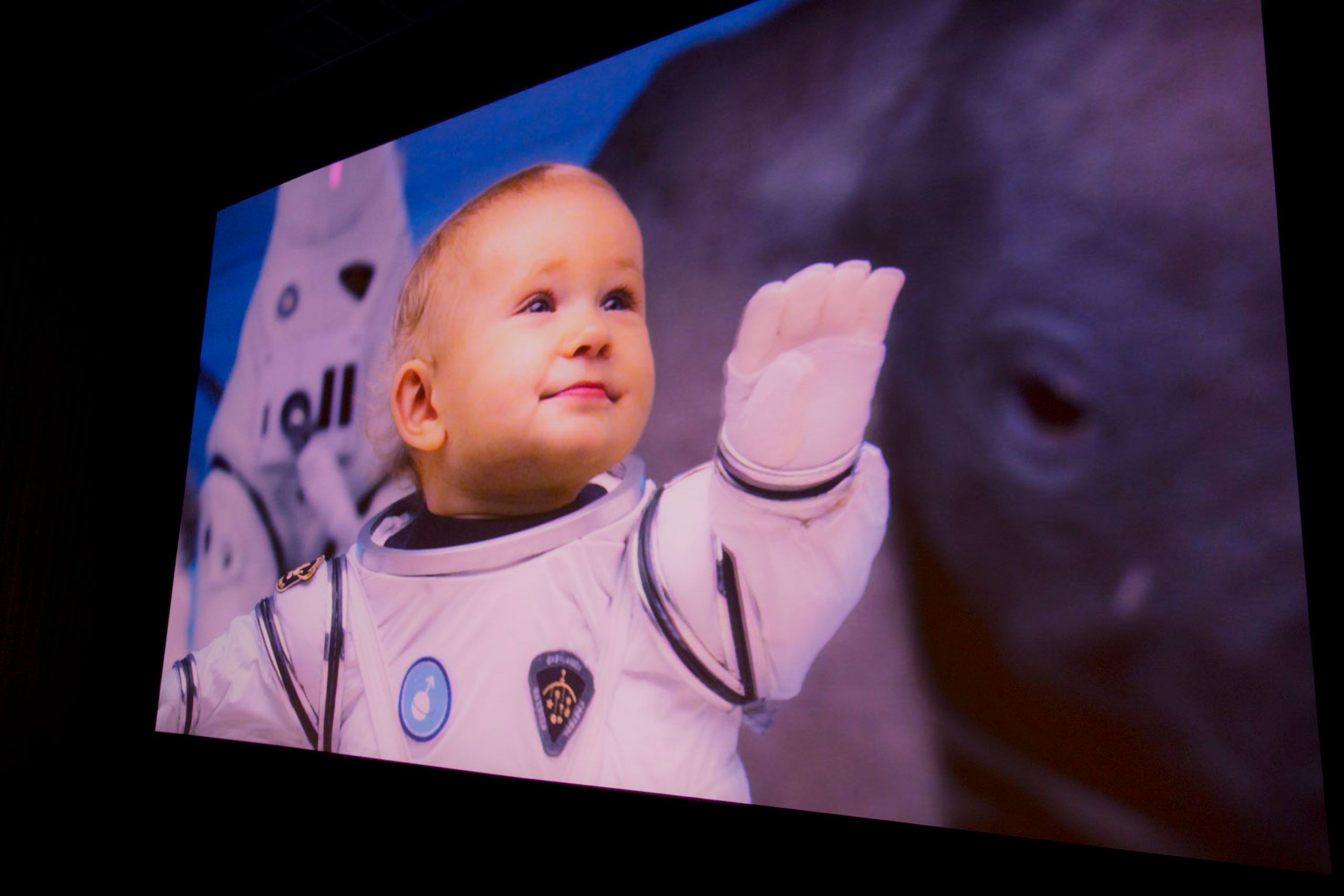Space baby Astronaut with elephant 