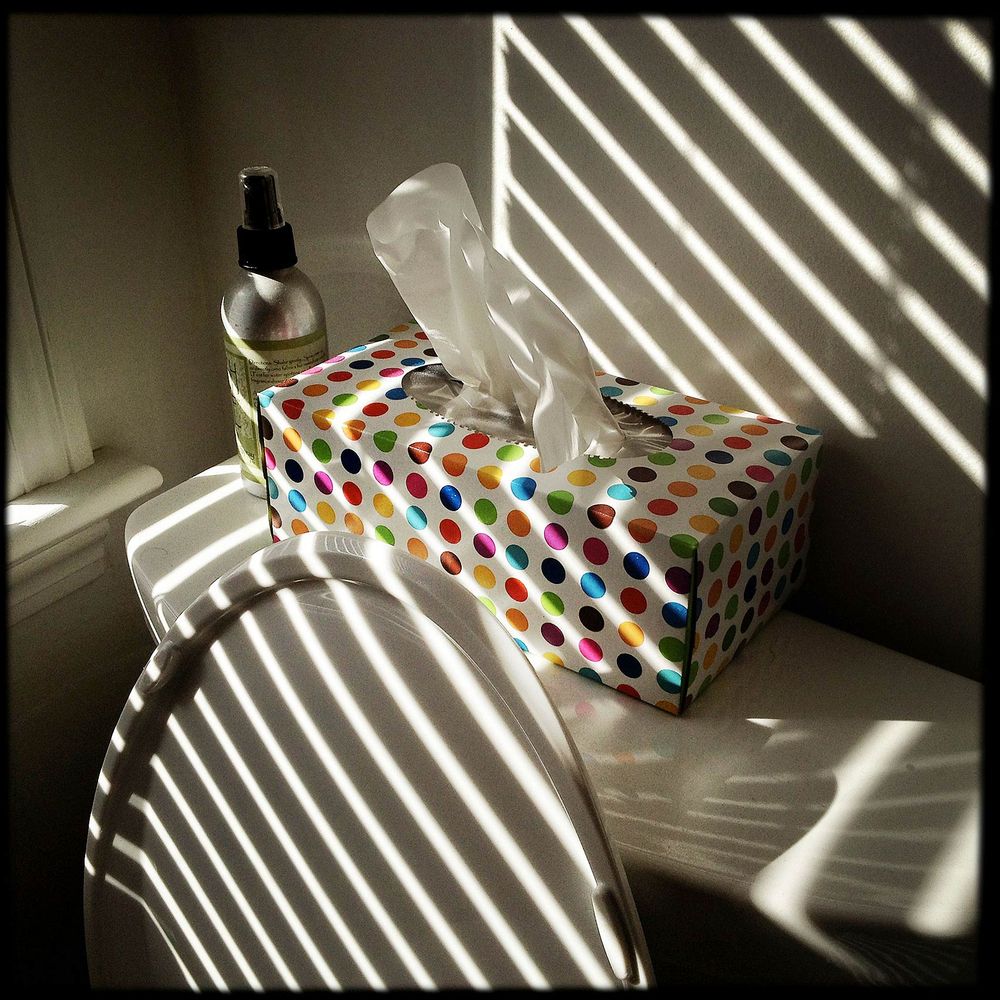 stripes and Polkadots in the bathroom