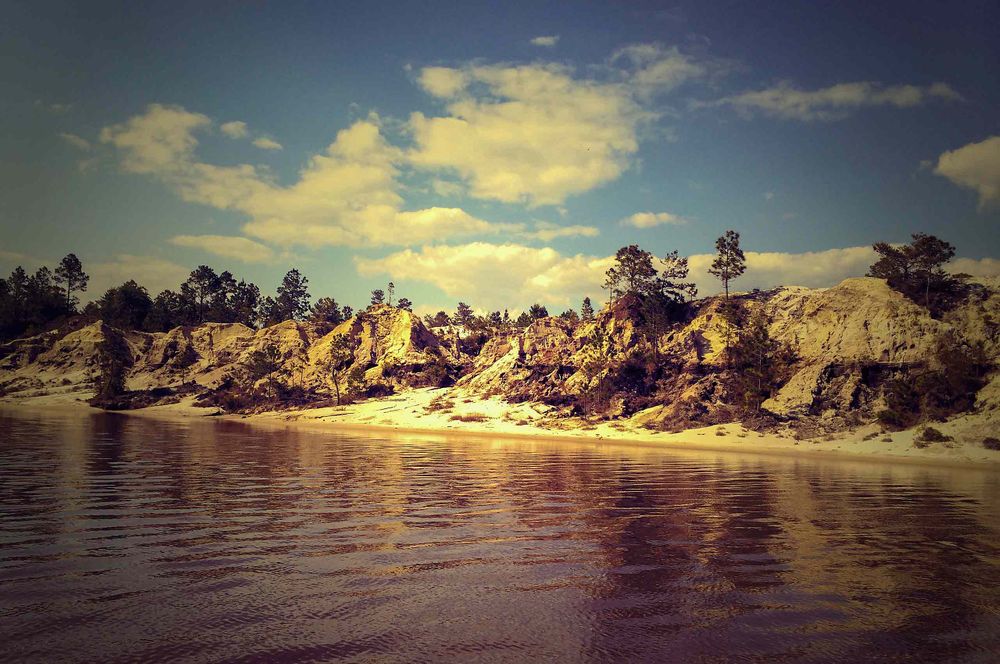 Sand formations on the Intercostal waterway in the panhandle of Florida 