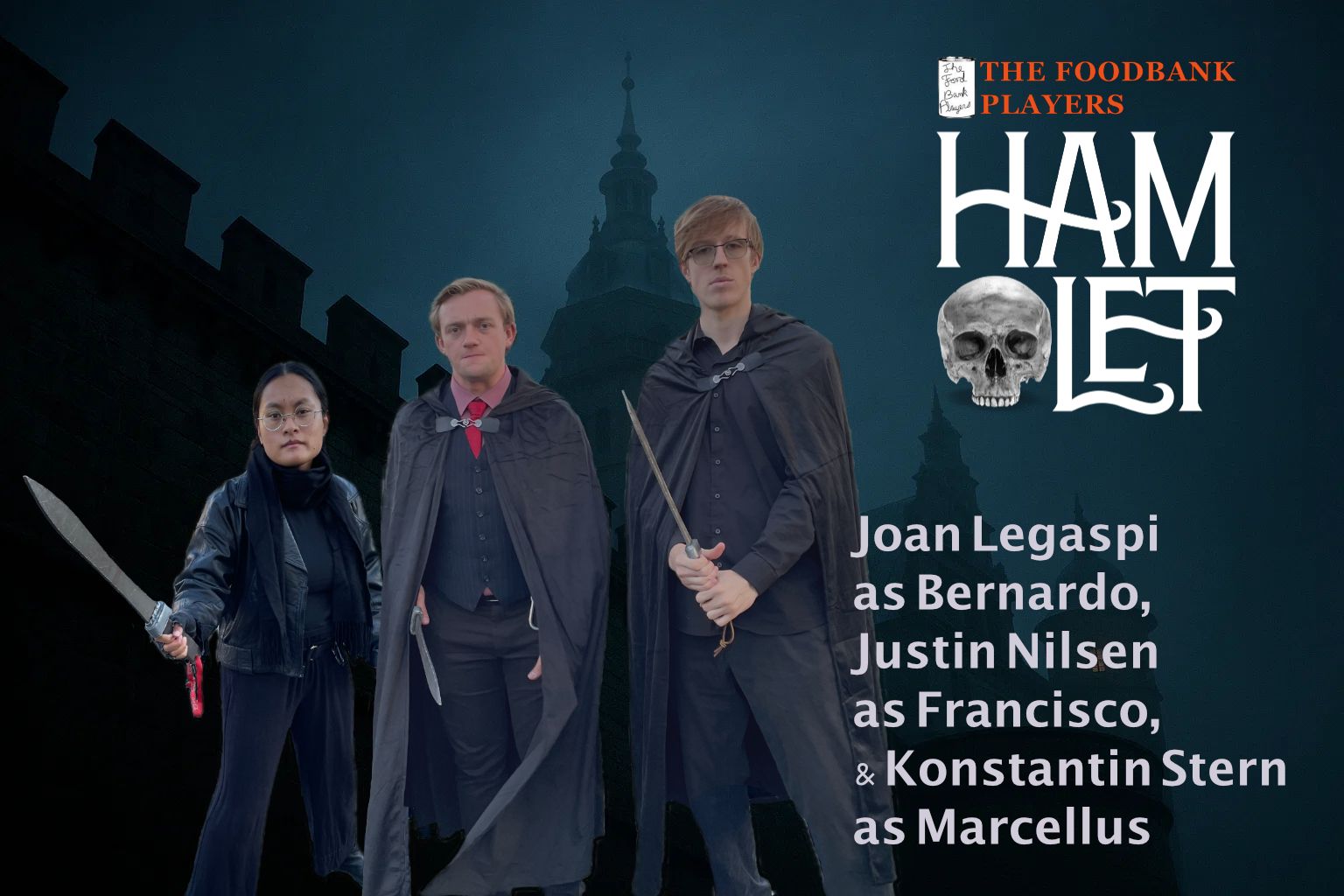 Joan Legaspi  as Bernardo, Justin Nilsen  as Francisco, & Konstantin Stern  as Marcellus