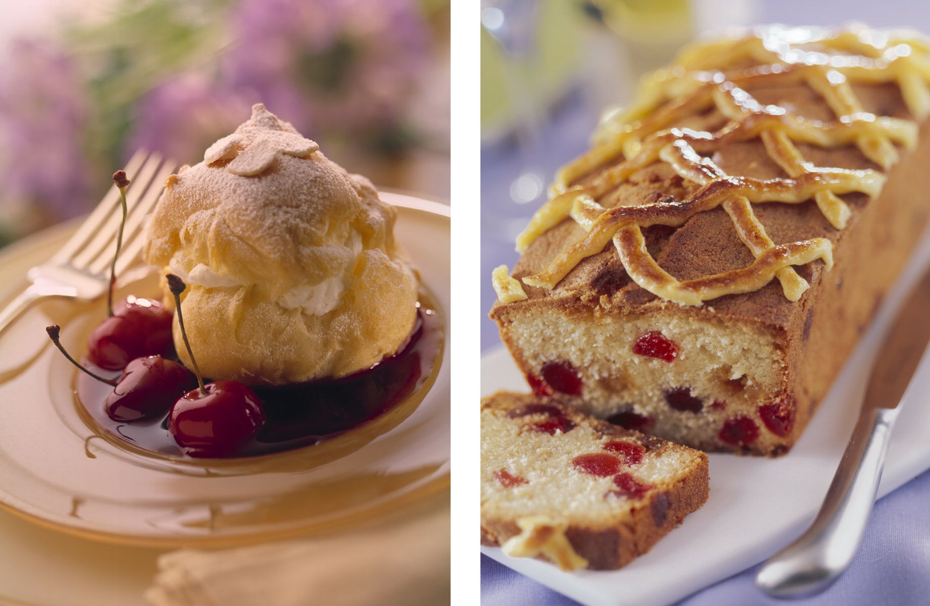 Profiterole and cherry cake.jpg